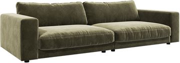 DELIFE Big-Sofa Cubico, Samt Olive 290x120 Big-Sofa