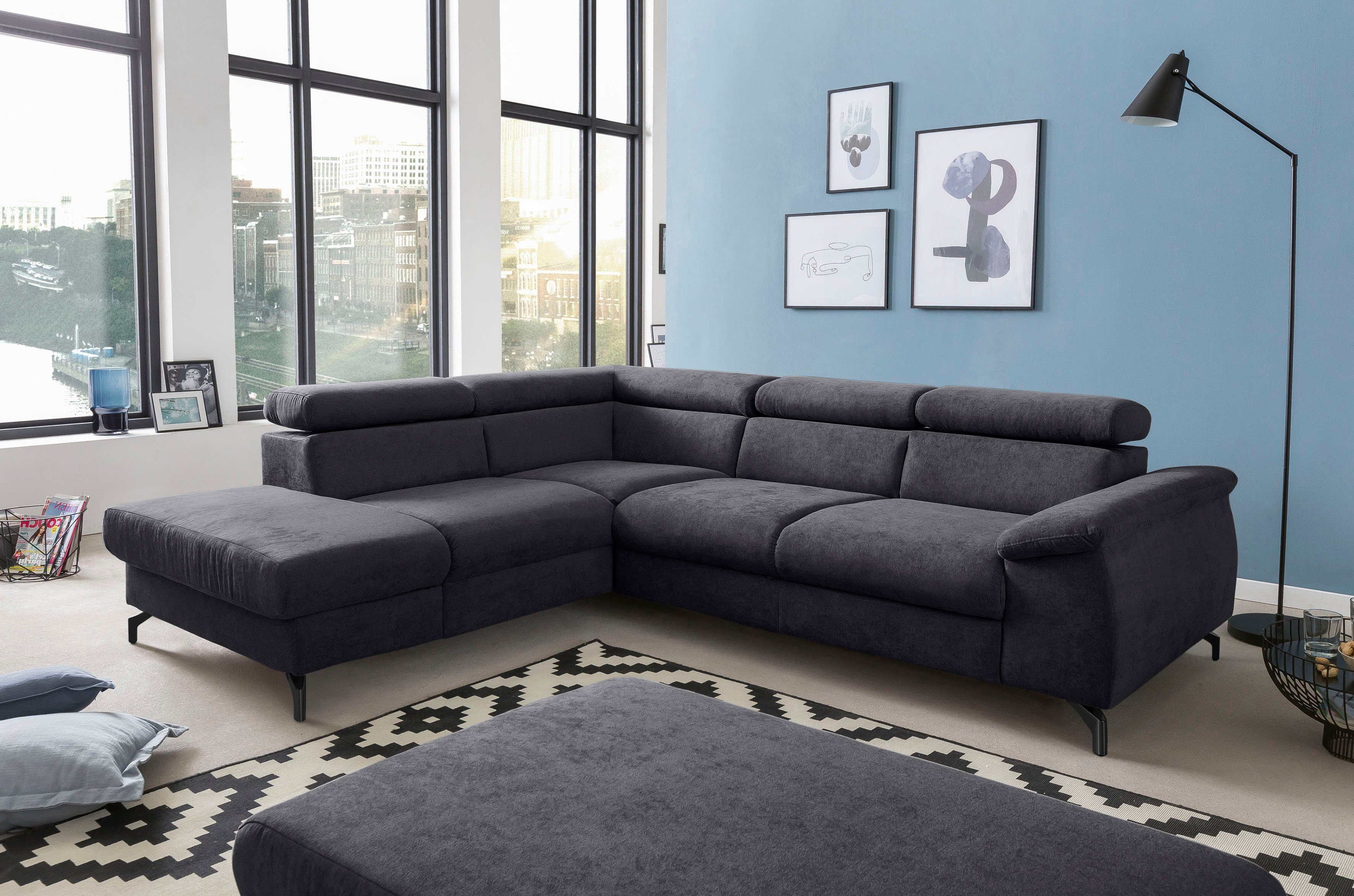 COTTA Ecksofa Kitty L-Form, B: 249 cm, mit Kopfteilverstellung, optional Bettfunktion & Bettkasten