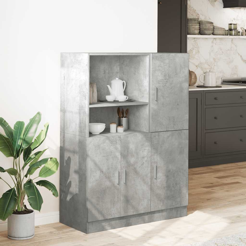 vidaXL Regal 2-tlg. Küchenschrank-Set Betongrau Holzwerkstoff, günstig online kaufen
