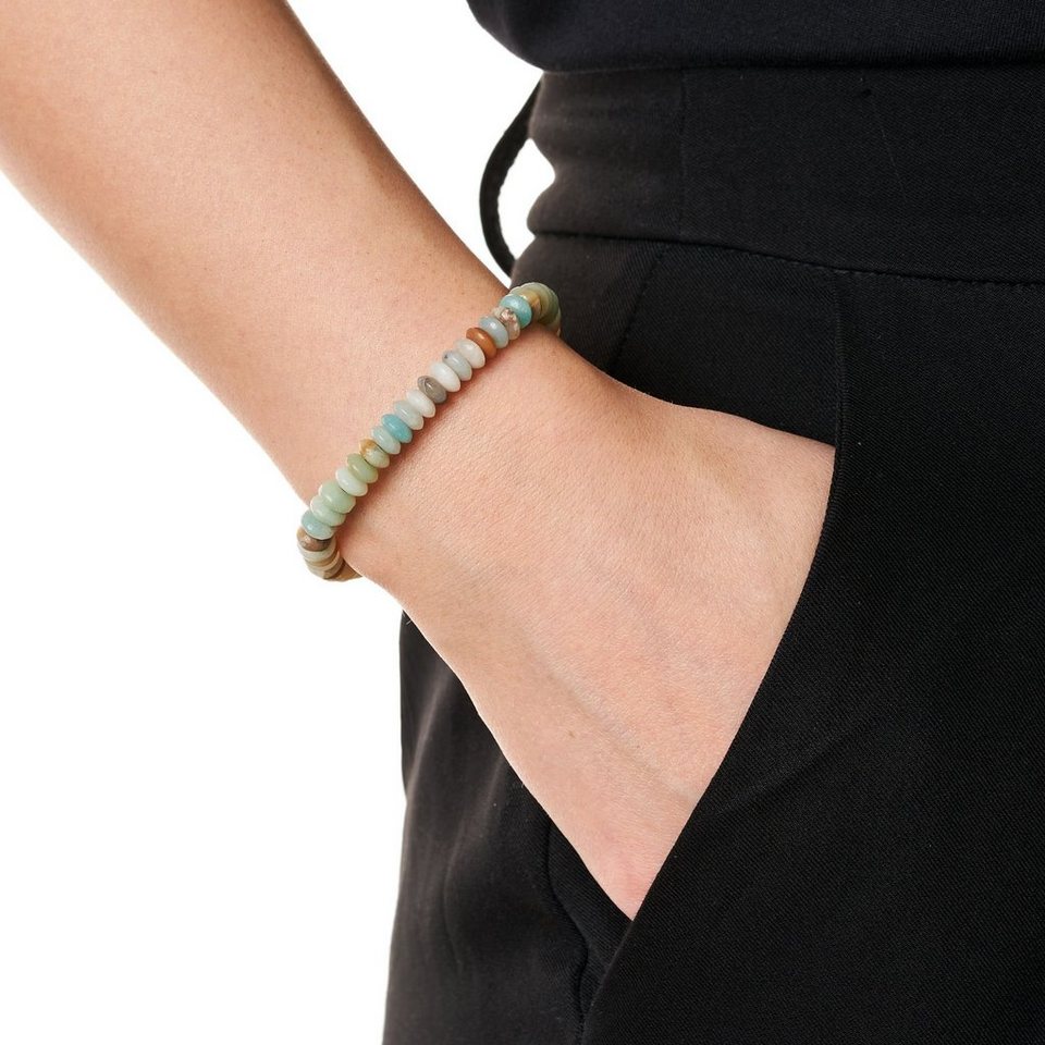 BENAVA Armband Yoga Armband - Amazonit Edelstein Perlen mit Stilvollen  Steinen, Handgemacht