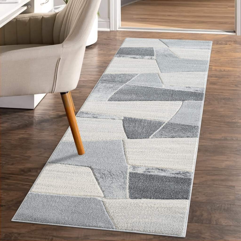 Carpet City Teppich BONITO 9053, rechteckig, Höhe: 11 mm, Дорожка, Flachflor, Hochtief-Muster/ 3D-Effekt, Geo-Muster, Wohnzimmer