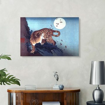 Posterlounge Forex-Bild Katsushika Hokusai, Der Tiger und der Mond, Schlafzimmer Malerei