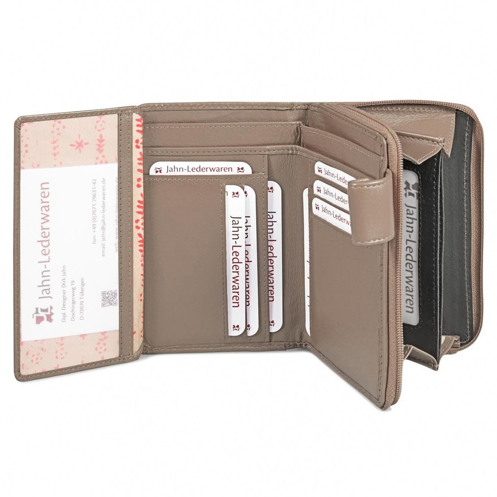BRANCO Geldbörse Große Damen-Geldbörse / Portemonnaie Leder, Beige-Taupe, Branco 22373