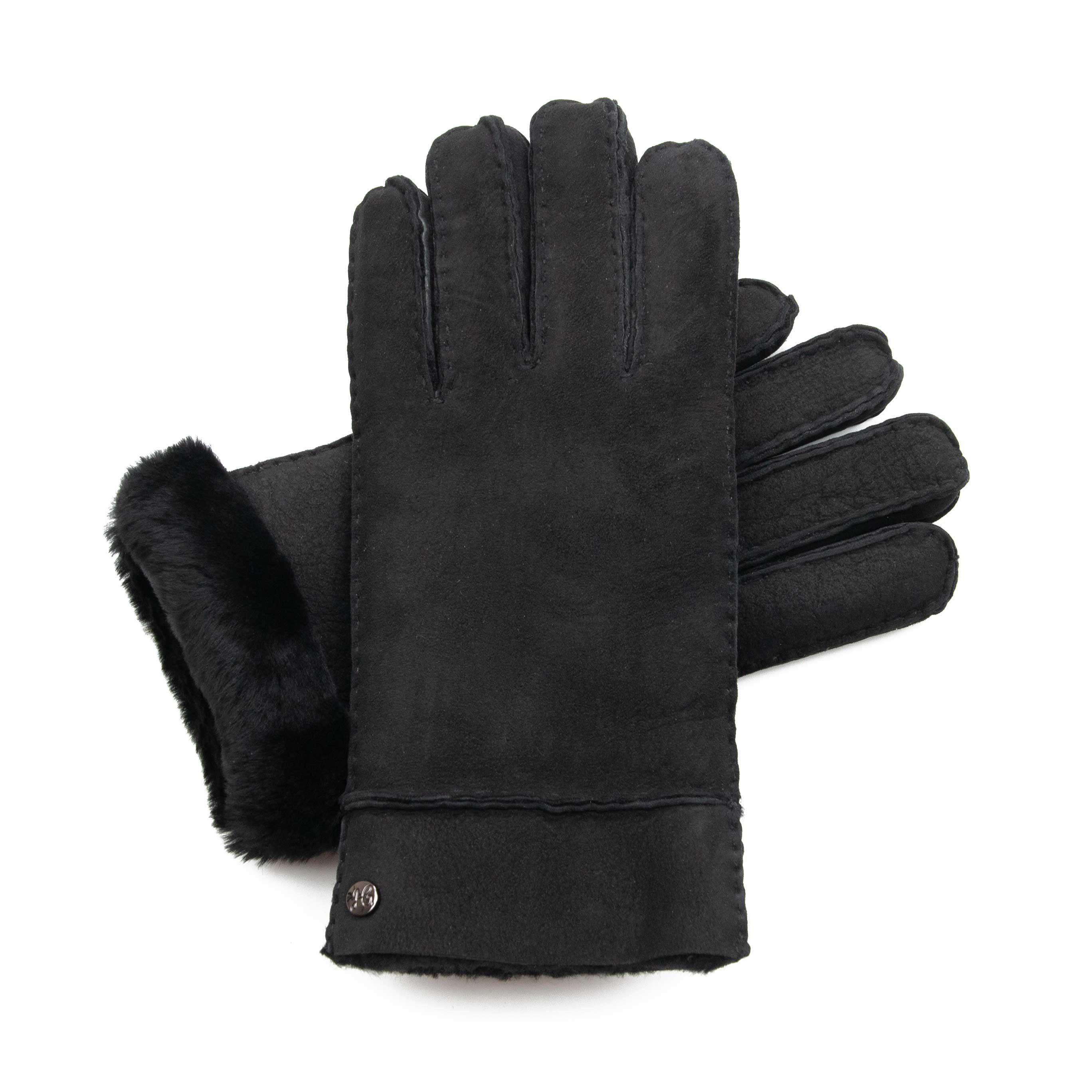 Hand Gewand by Weikert Lederhandschuhe ADAM - Lammfell-Handschuhe aus spanischem Merino-Lammfell Schwarz