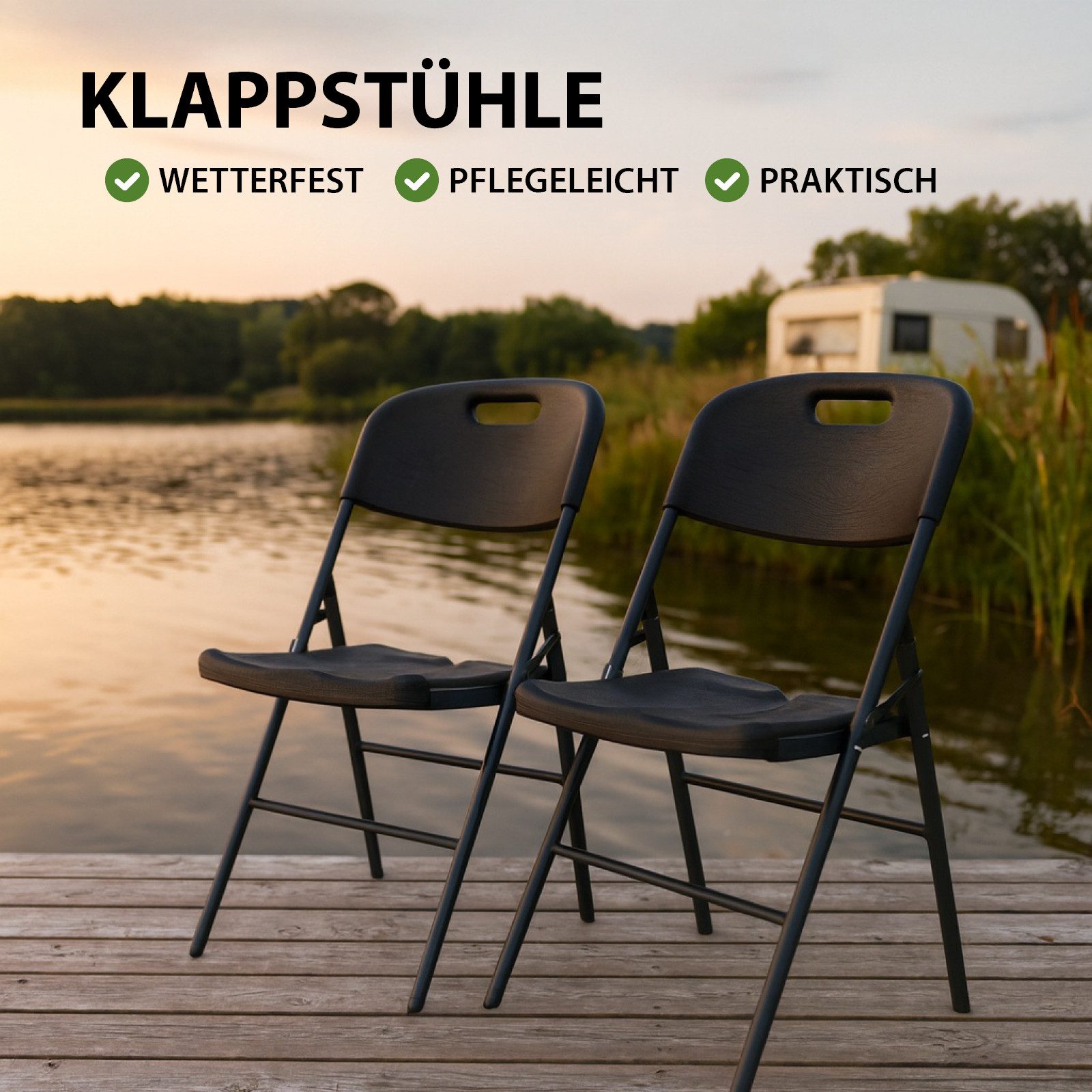 TRUTZHOLM Klappstuhl 2x Gartenstuhl Tragkraft 150 günstig online kaufen