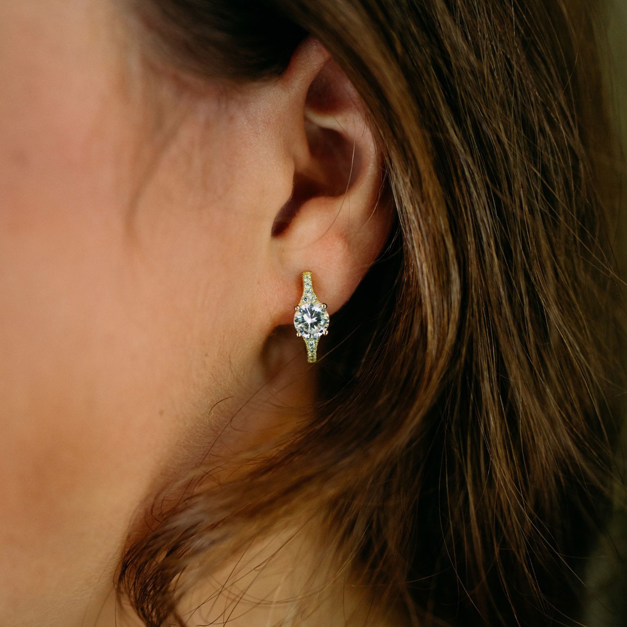 Julie Julsen Paar Ohrstecker 925 Silber vergoldet Zirkonia weiß
