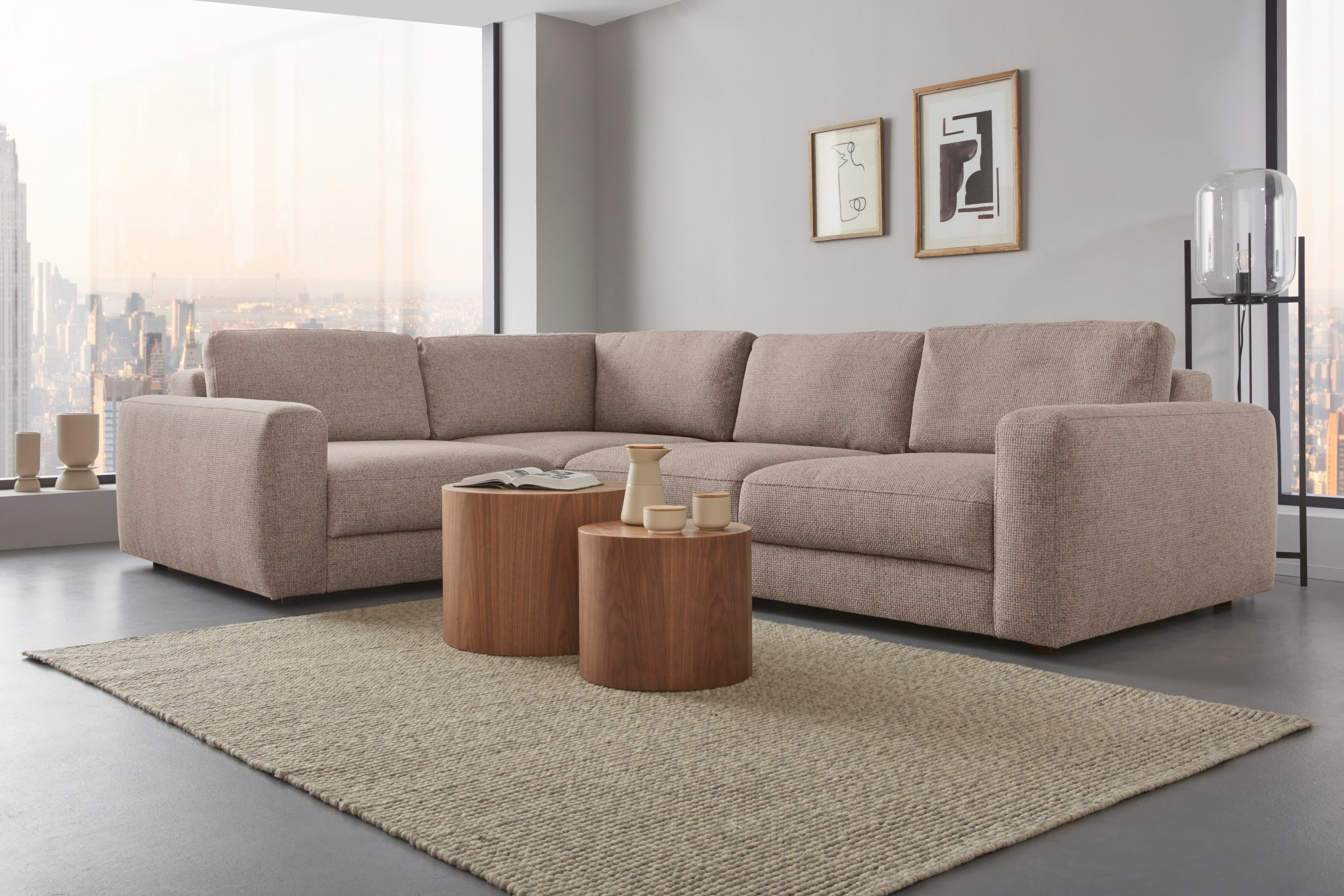 Home affaire Ecksofa Bloomfield, Breite 304cm, Mega Polsterecke mit viel Platz, L-Form, extra tiefe Sitzfläche, wahlweise mit Sitztiefenverstellung
