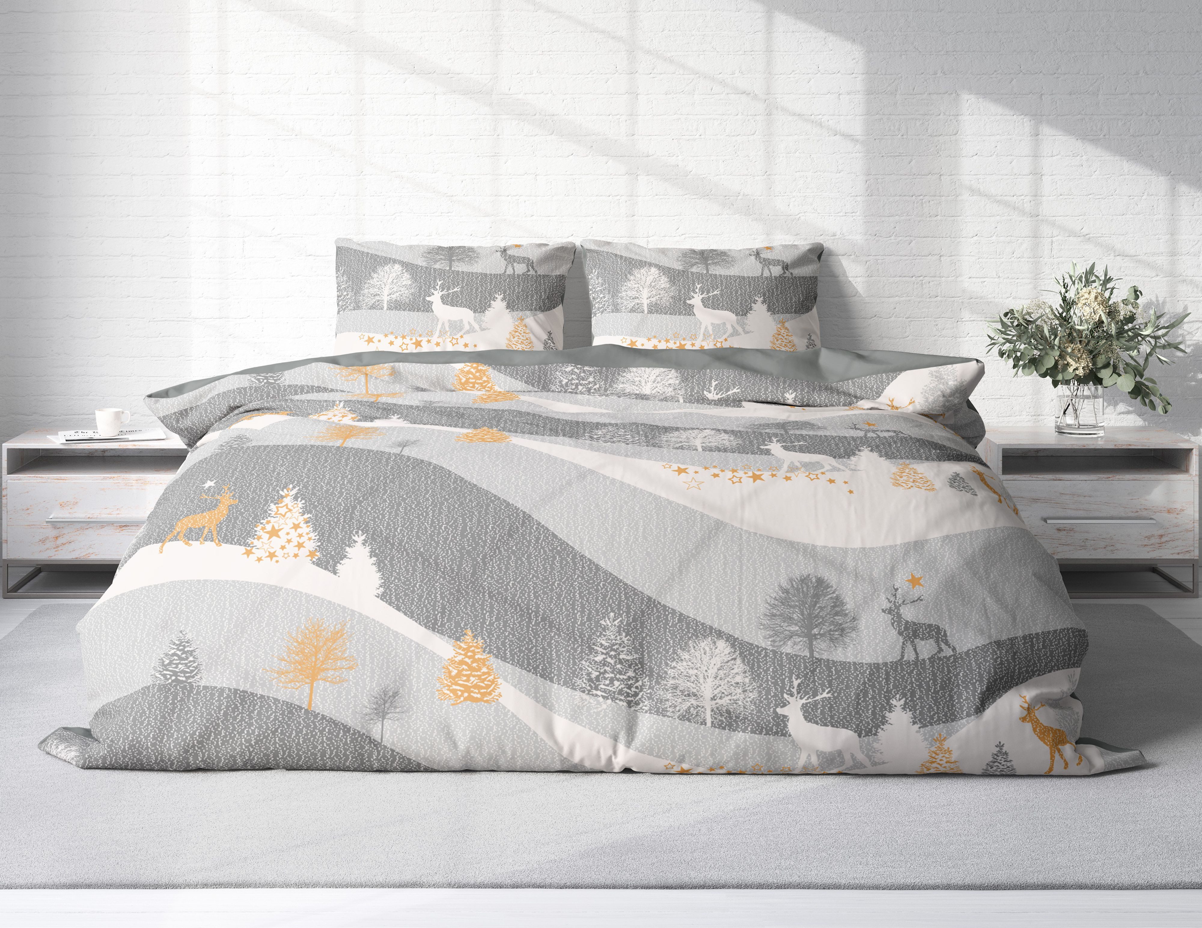 One Home Bettwäsche Winter Wonderland Weihnachten, Flanell, 3 teilig, Renti günstig online kaufen