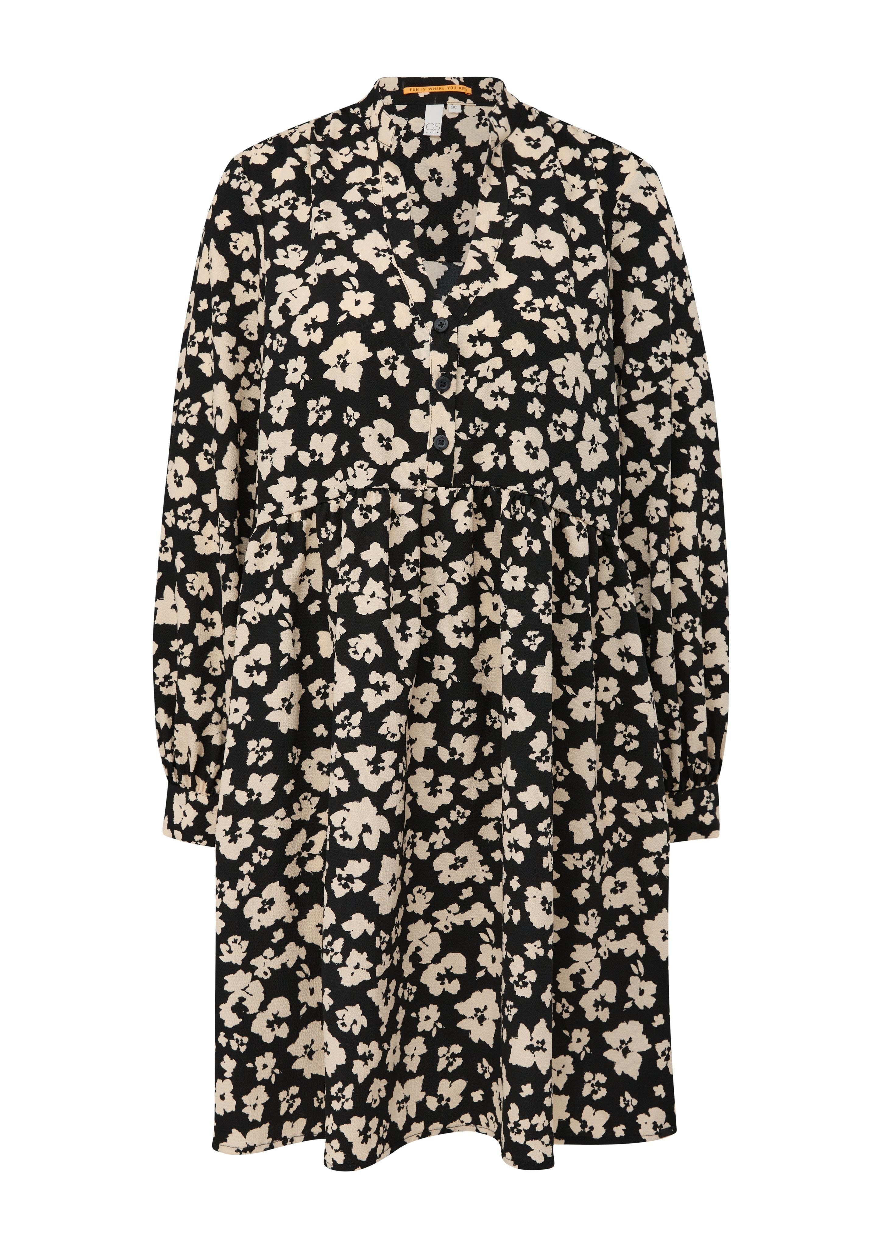 QS Druckkleid mit kleinem Stehkragen günstig online kaufen