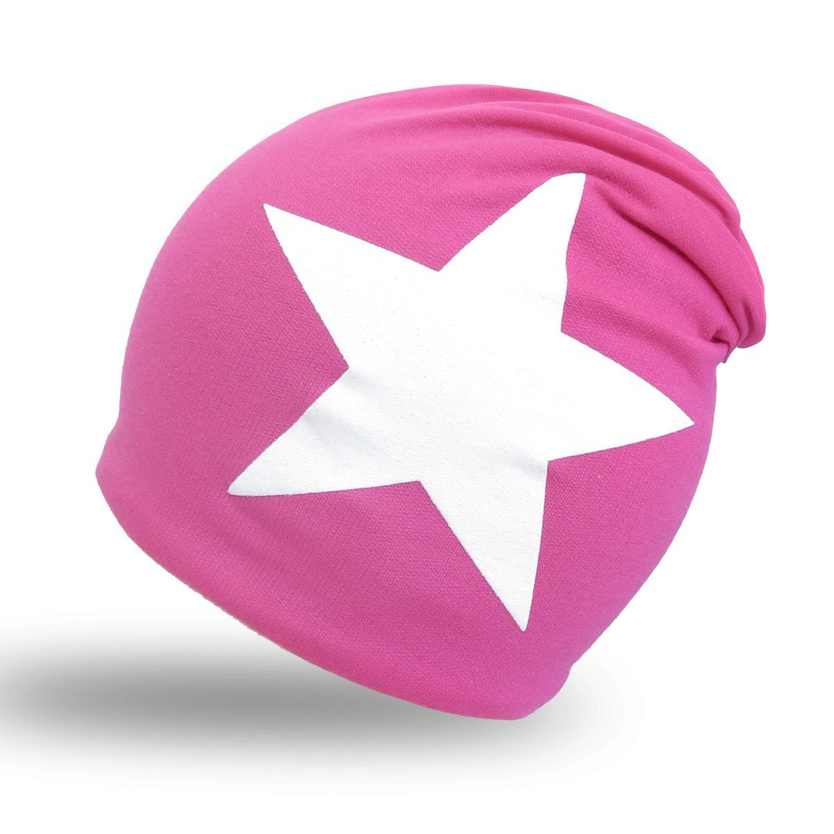 Sonia Originelli Beanie Kinder Fleece Beanie Stern Aufdruck passend für Kleinkinder Jersey-Strick, Fleece pink