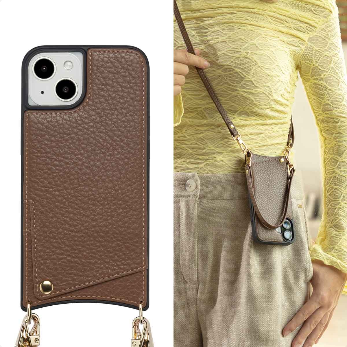 Selencia Case zum Umhängen Selencia Nova HandyHülle mit Kordel und Kartenhalter Apple iPhone 14
