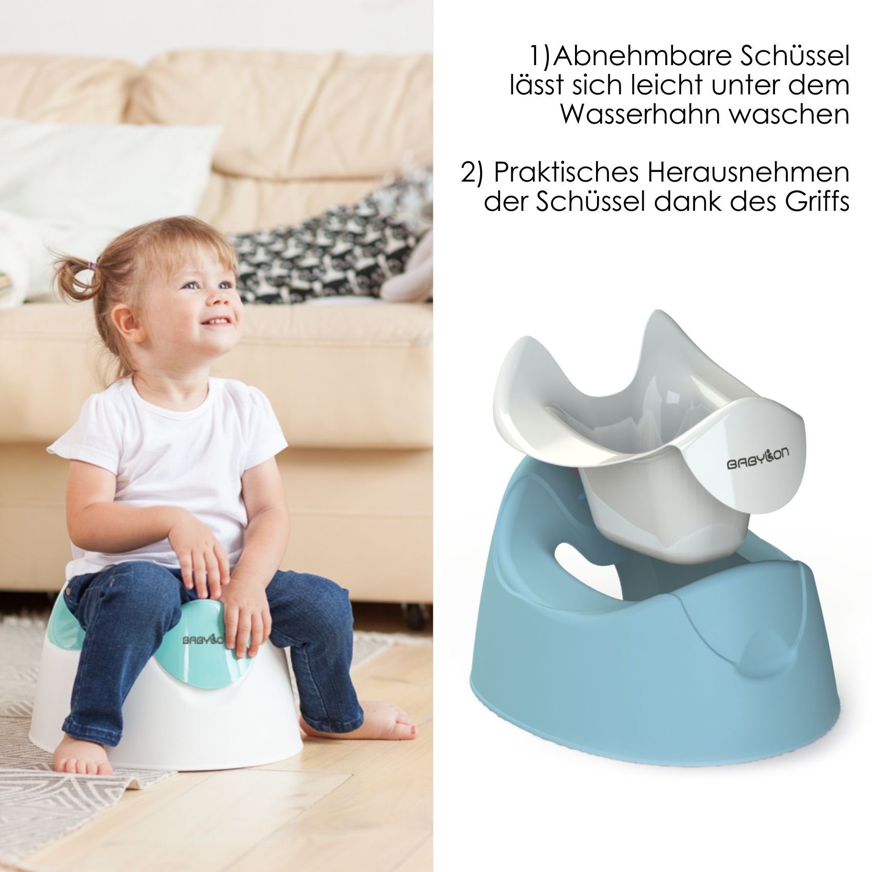 BABYLON Töpfchen Trio, (1 removable stuk), pot inner blue