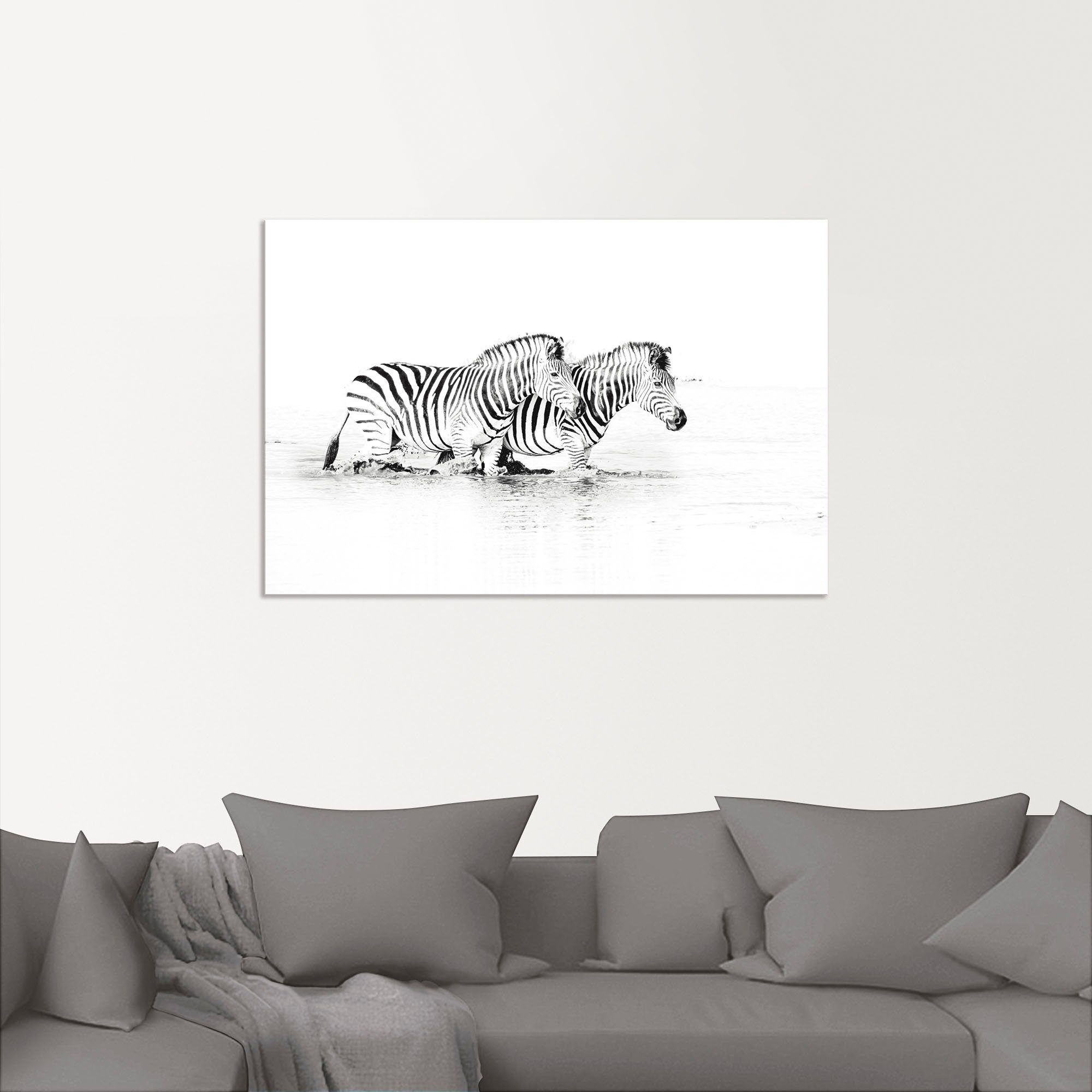 Wasser, Poster in Alubild, versch. im Zebra parallel Zebras Wandaufkleber Artland Größen als St), oder (1 Bilder Wandbild Leinwandbild,