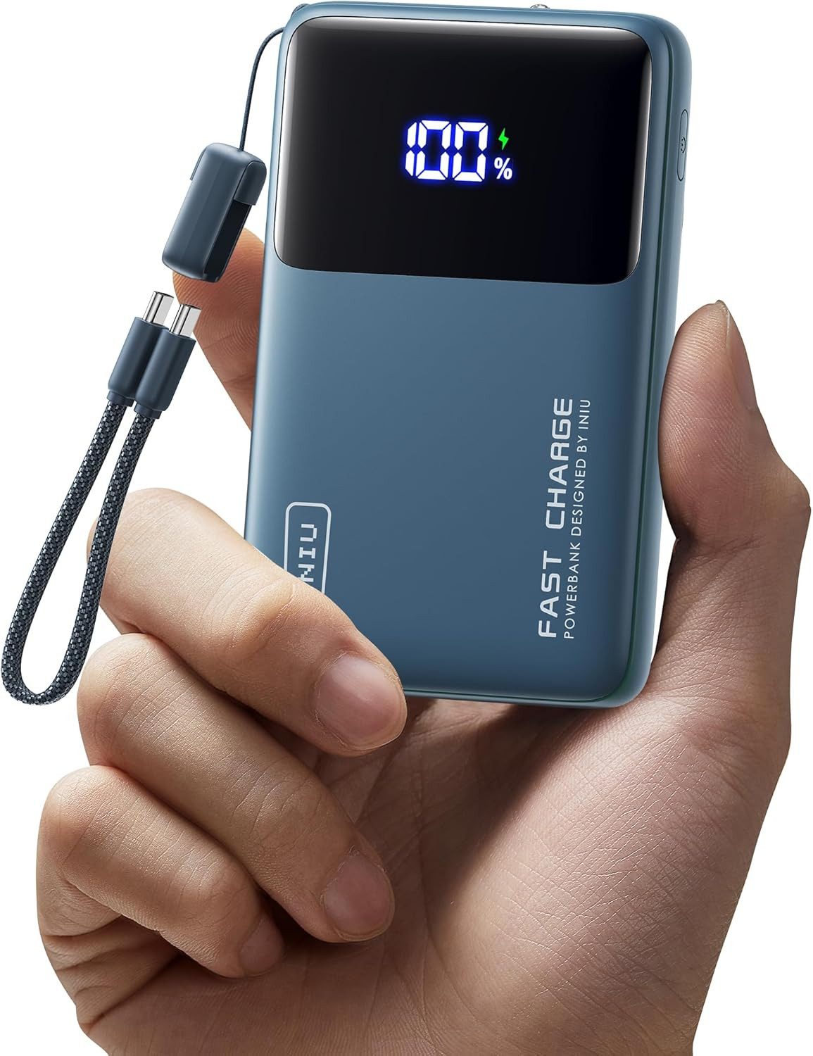 INIU Fast Charger 3in1 Mini Powerbank Geeignet für iPhone, Samsung, AirPods, Tablets 10000 mAh, 45W Schnellladefunktion, Kompakt & Reisegeeignet