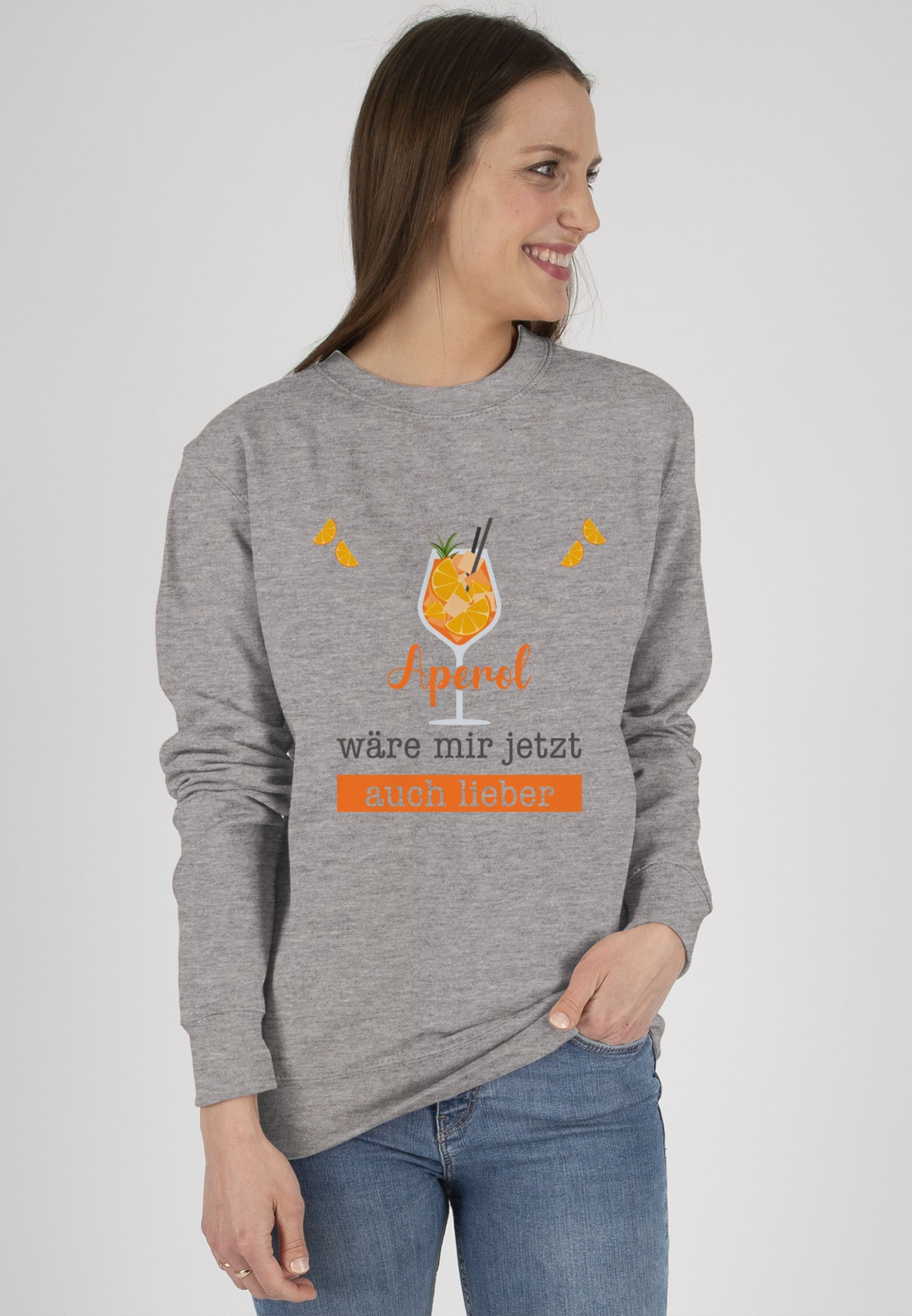 - Shirtracer Geschenk wäre Apreol mir lieber Lustig Aperol Sweatshirt meliert Grau 2 (1-tlg) auch Statement jetzt