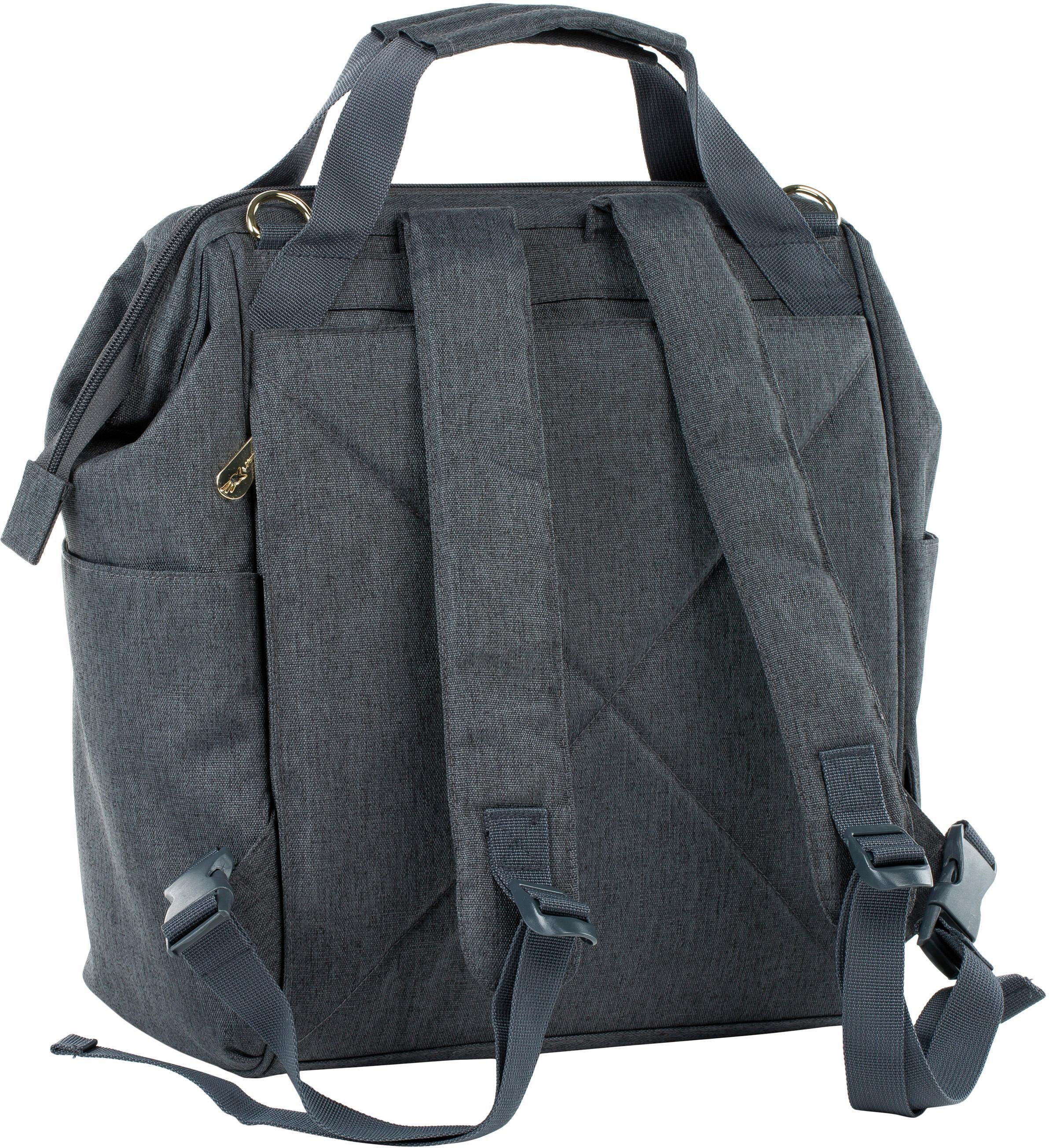 LÄSSIG Wickelrucksack Glam, Goldie, Backpack Anthracite, PETA-approved vegan