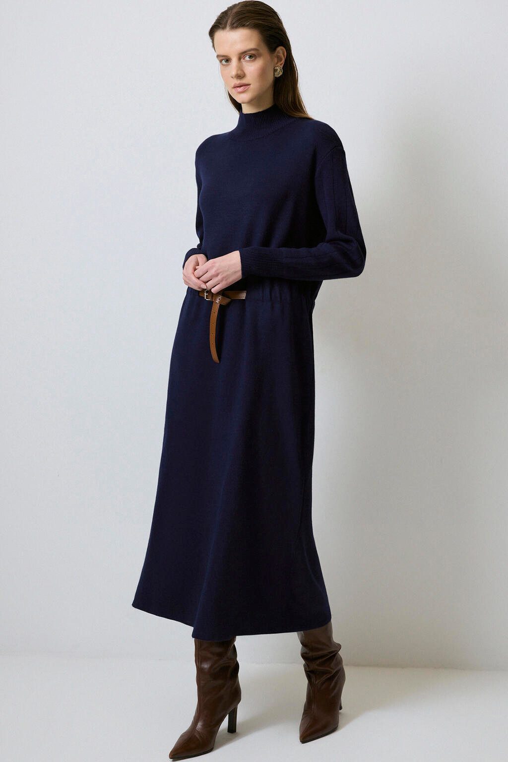 touche prive Maxikleid STRICKKLEID MIT TAILLE günstig online kaufen