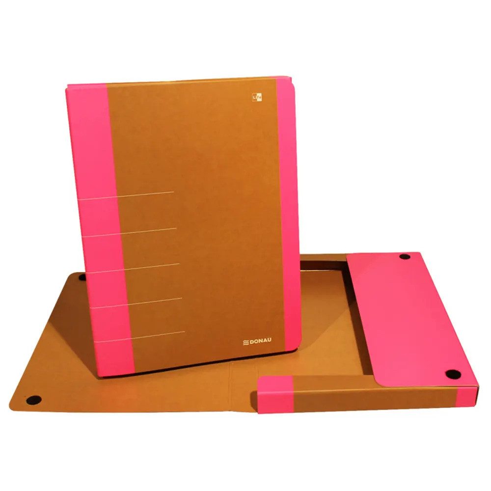 DONAU Organisationsmappe Heftbox A4 Karton Donau Life neonorange für A4 Dokumente Rückenbreite