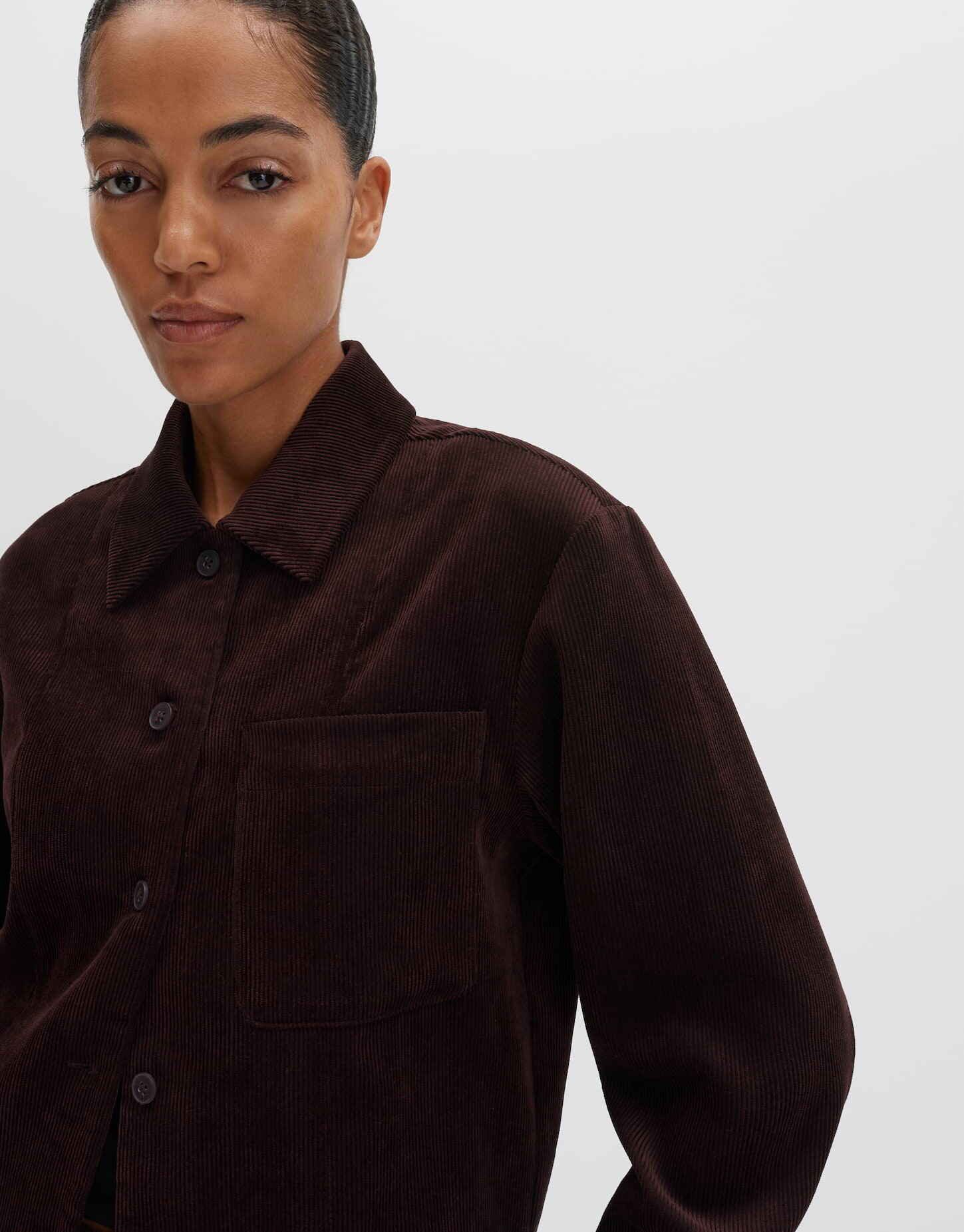 someday Langarmbluse Boxy Overshirt aus Feincord Samtige Oberfläche mit edler Optik – Bild 4 von 5