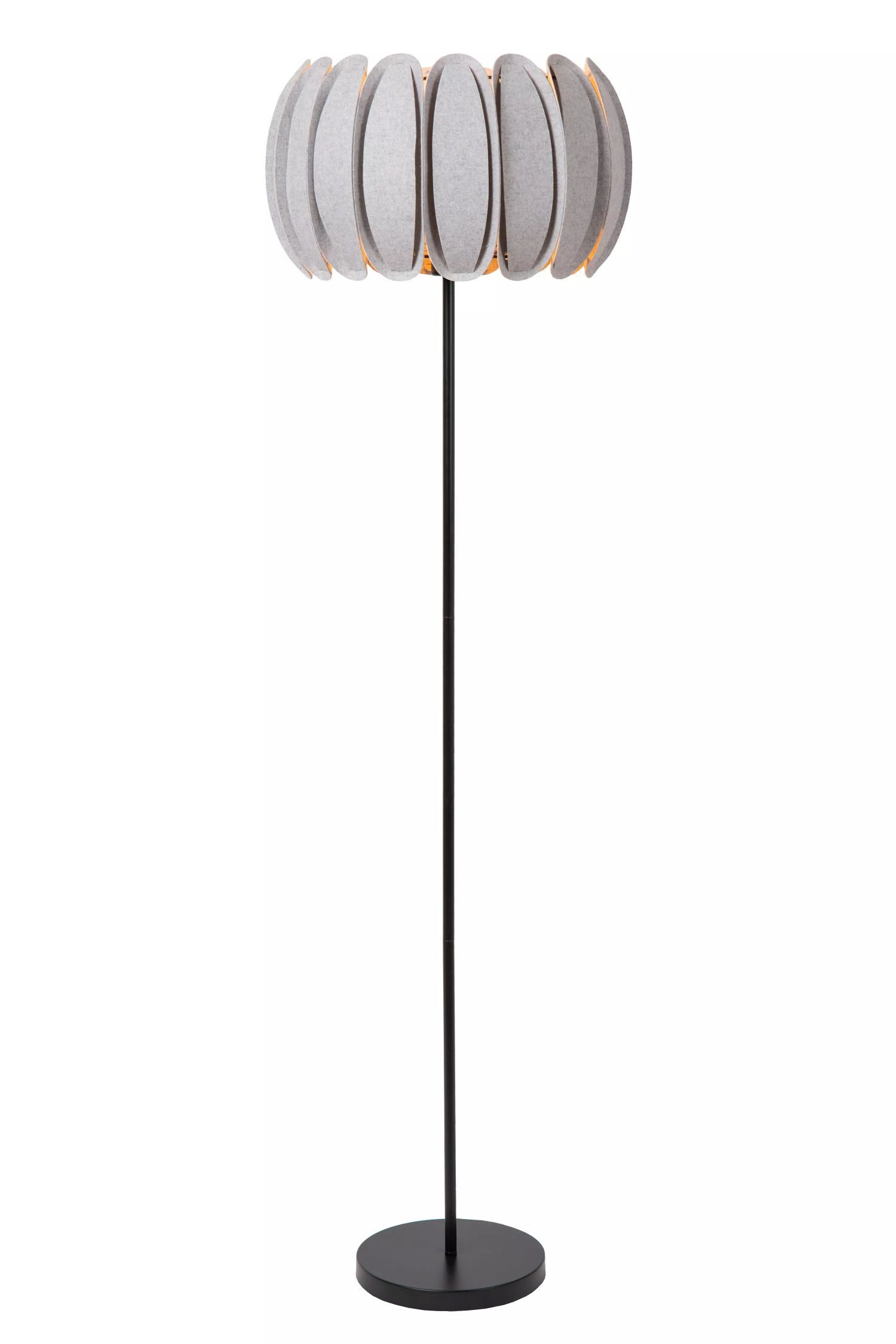 Licht-Erlebnisse Stehlampe ULENA, ohne Leuchtmittel, Metall E27 156 cm Schwarz Grau rund Modern Stehlampe