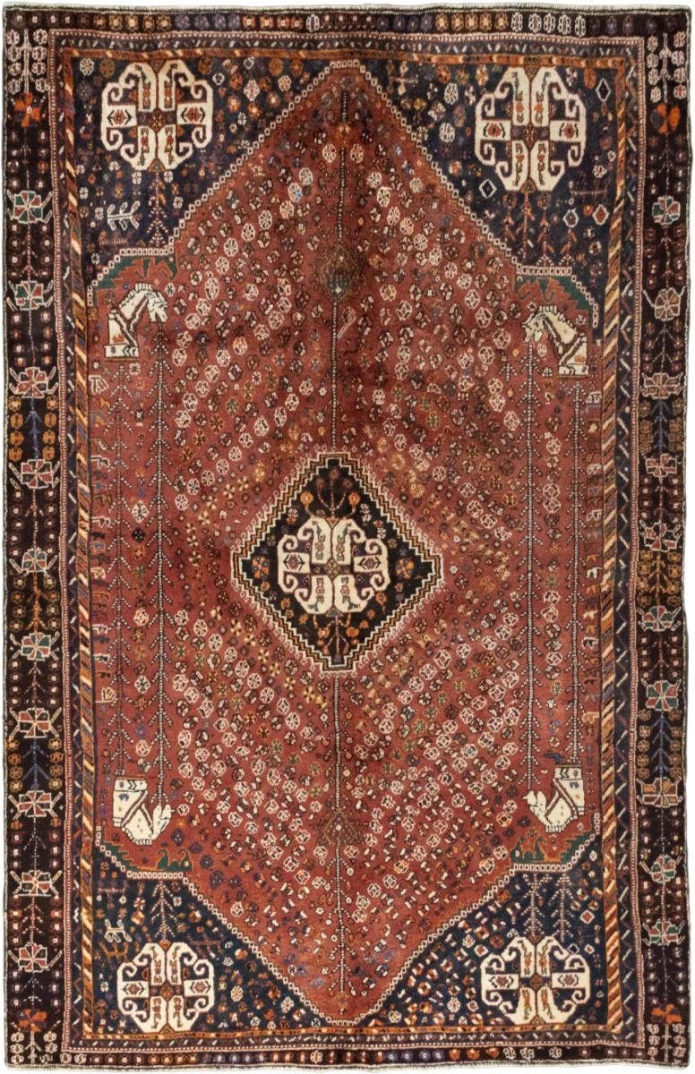 10 Perserteppich, Handgeknüpfter Nain / Trading, Orientteppich Shiraz mm 154x247 Höhe: rechteckig, Orientteppich