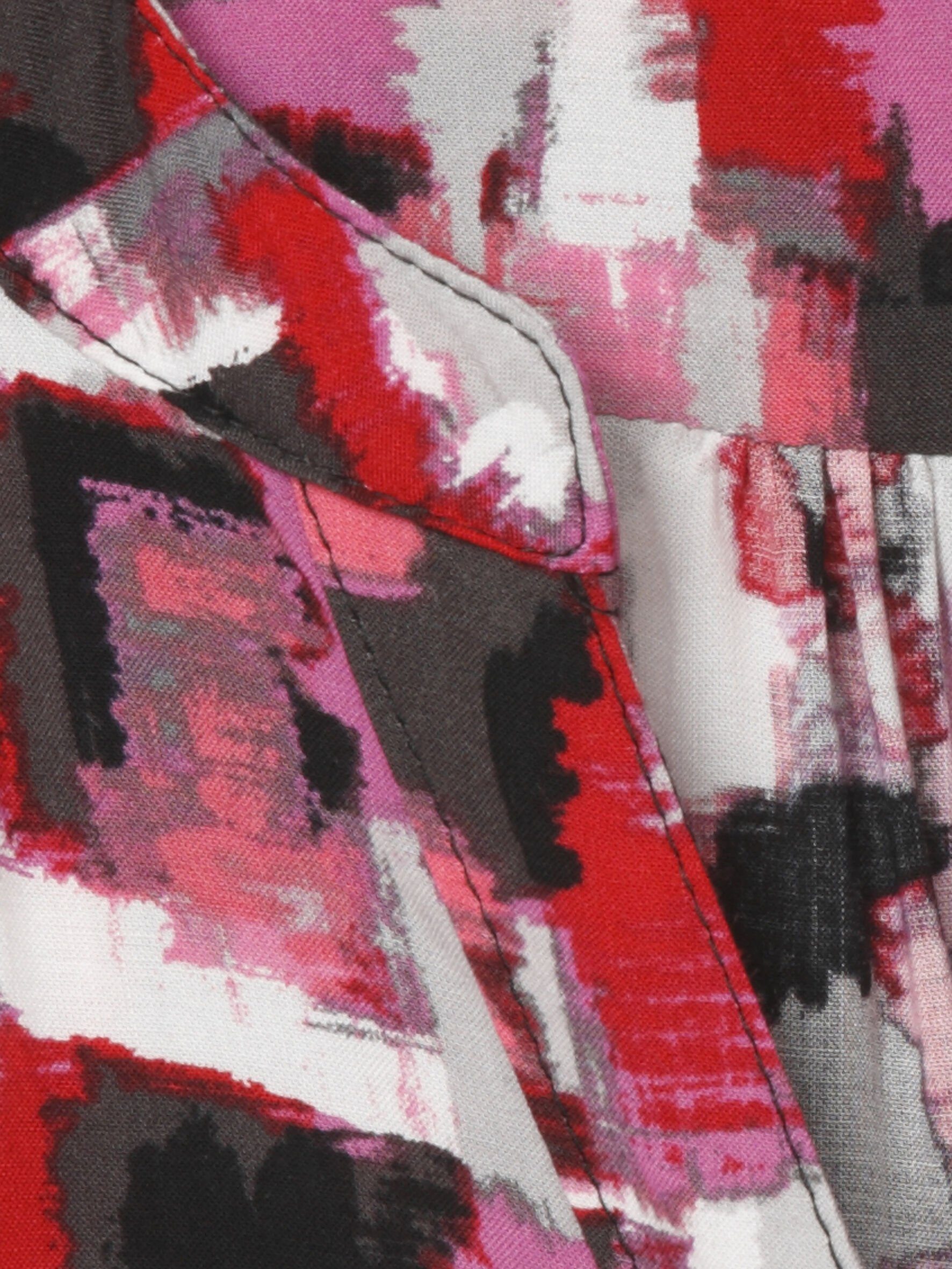 multicolor Langarmbluse Allover-Muster Klassische APPIA grafischem VIA mit DUE Extrovertierte rot Bluse
