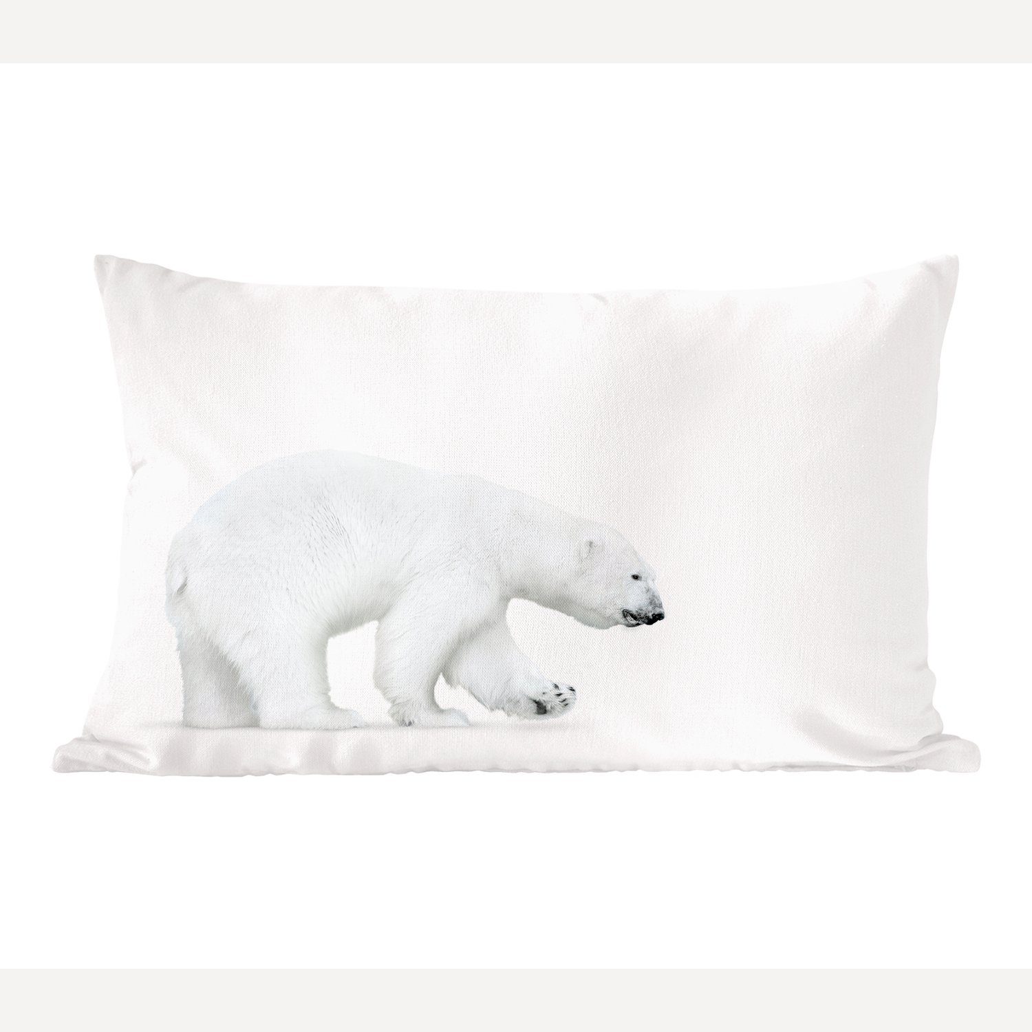 MuchoWow Dekoration, Wohzimmer Weiß, Zierkissen, Schlafzimmer - - Dekokissen Eisbär Füllung, mit Dekokissen Tiere