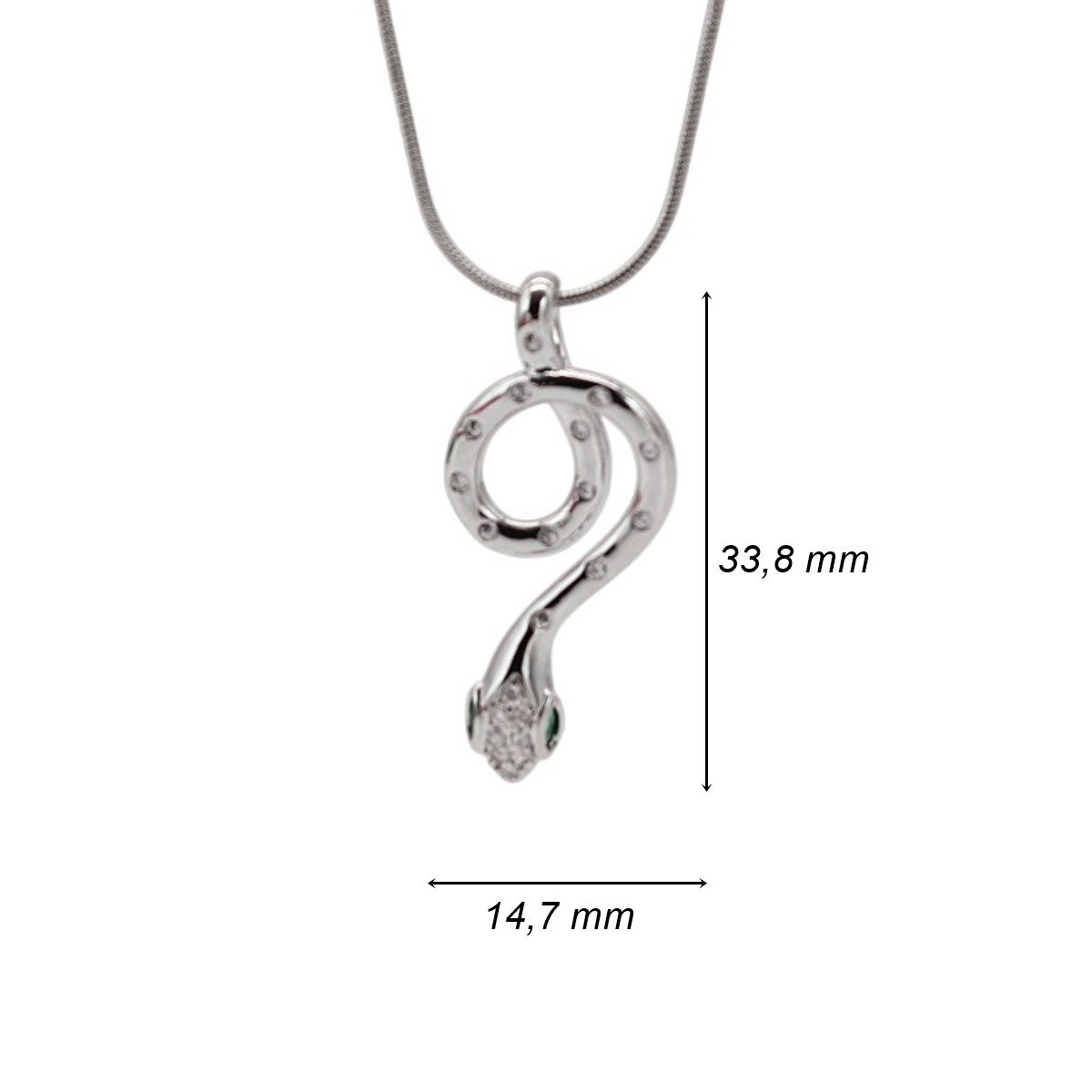 ELLAWIL Edelstahlkette Halskette mit Schlangen-Anhänger Edelstahlkette Schlangenschmuck (GESCHENKIDEE, Edelstahl, Kettenlänge 40 cm, verlängerbar um 5 cm), inklusive Geschenkschachtel