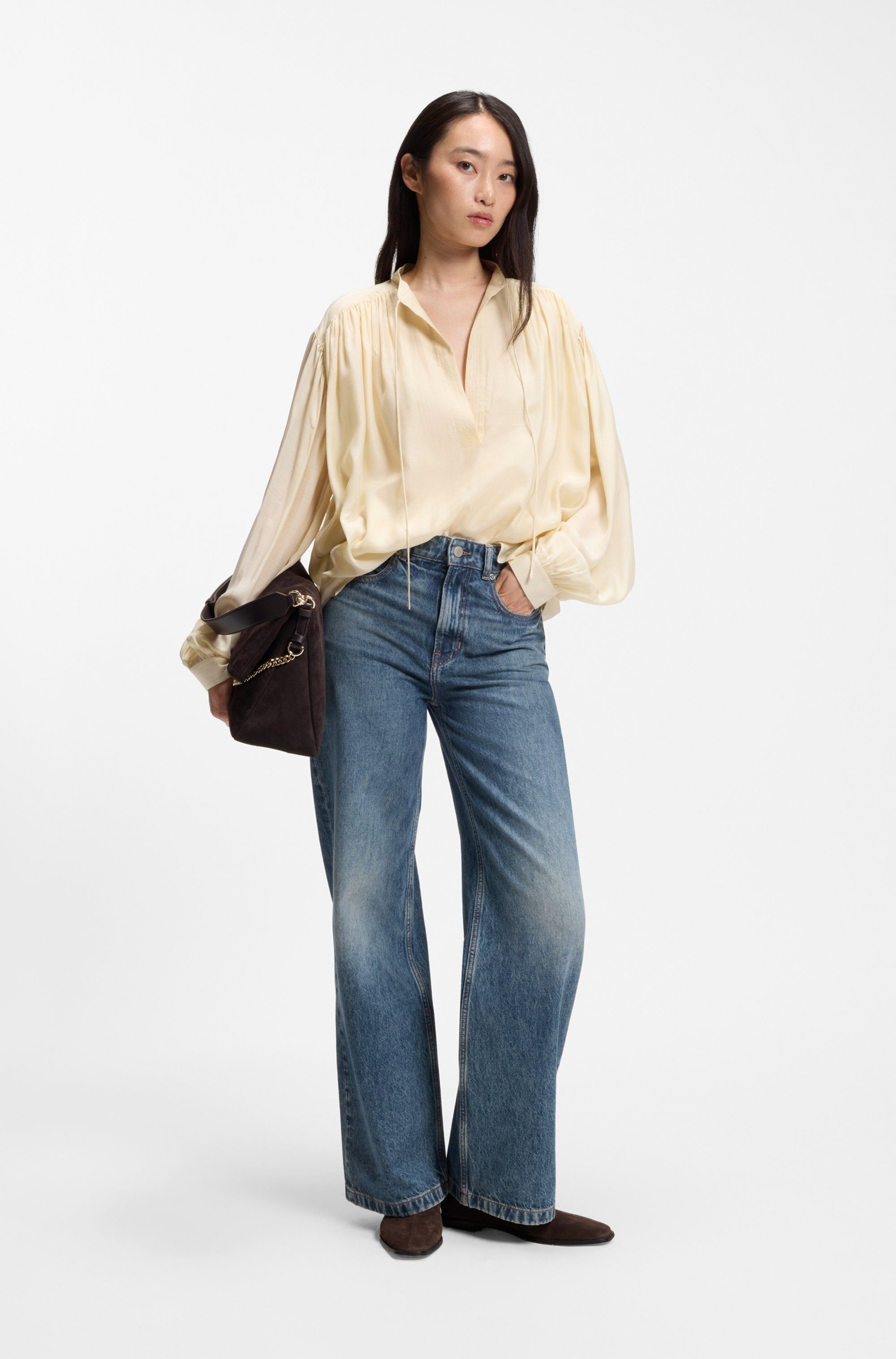 BOSS ORANGE High-waist-Jeans MARLENE HR 16.0 Premium Damenmode aus Raddis®-Baumwolle, Wide Leg – Bild 3 von 5