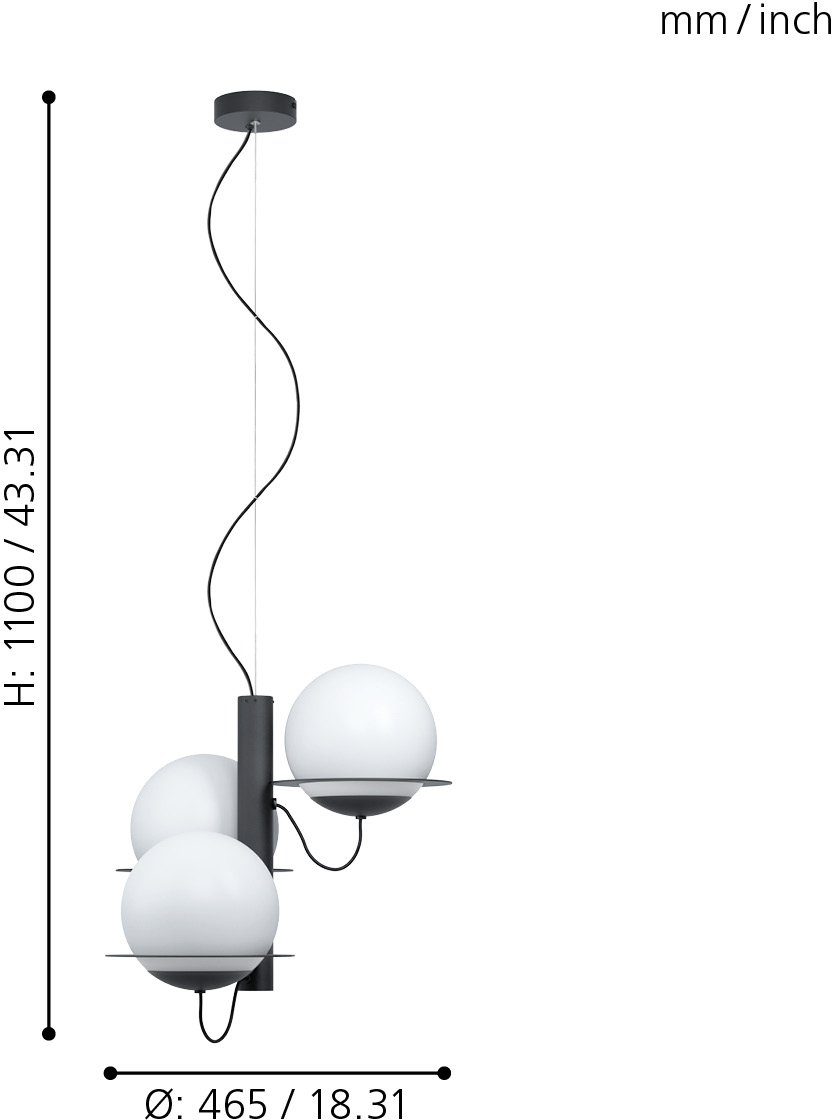 EGLO Pendelleuchte SABALETE, Dimmfunktion, ohne Leuchtmittel, Hängeleuchte, günstig online kaufen
