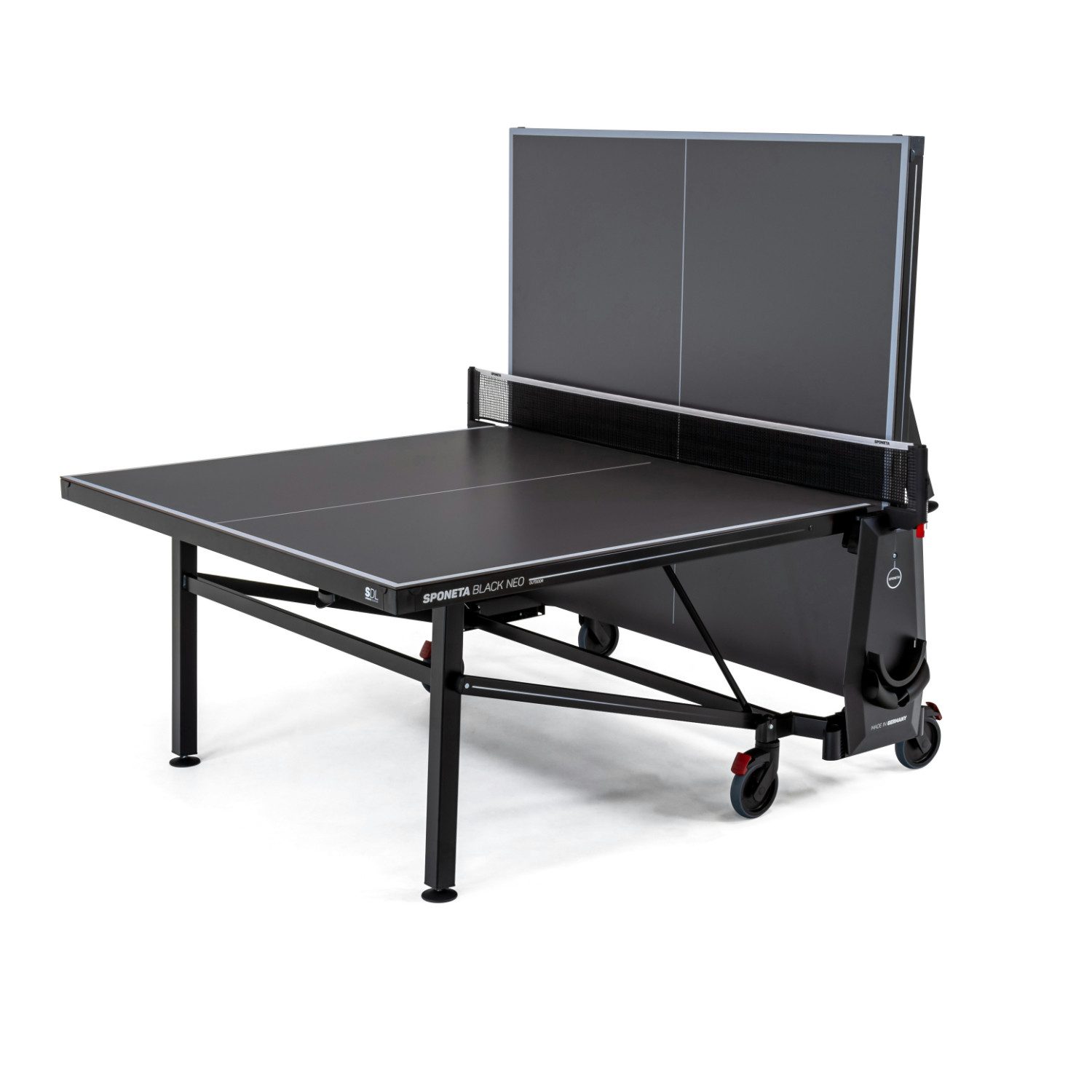Sponeta Tischtennisplatte Design Line (SDL Black NEO Outdoor), inkl. Netzgarnitur, 274 x 152,5 x 76 cm