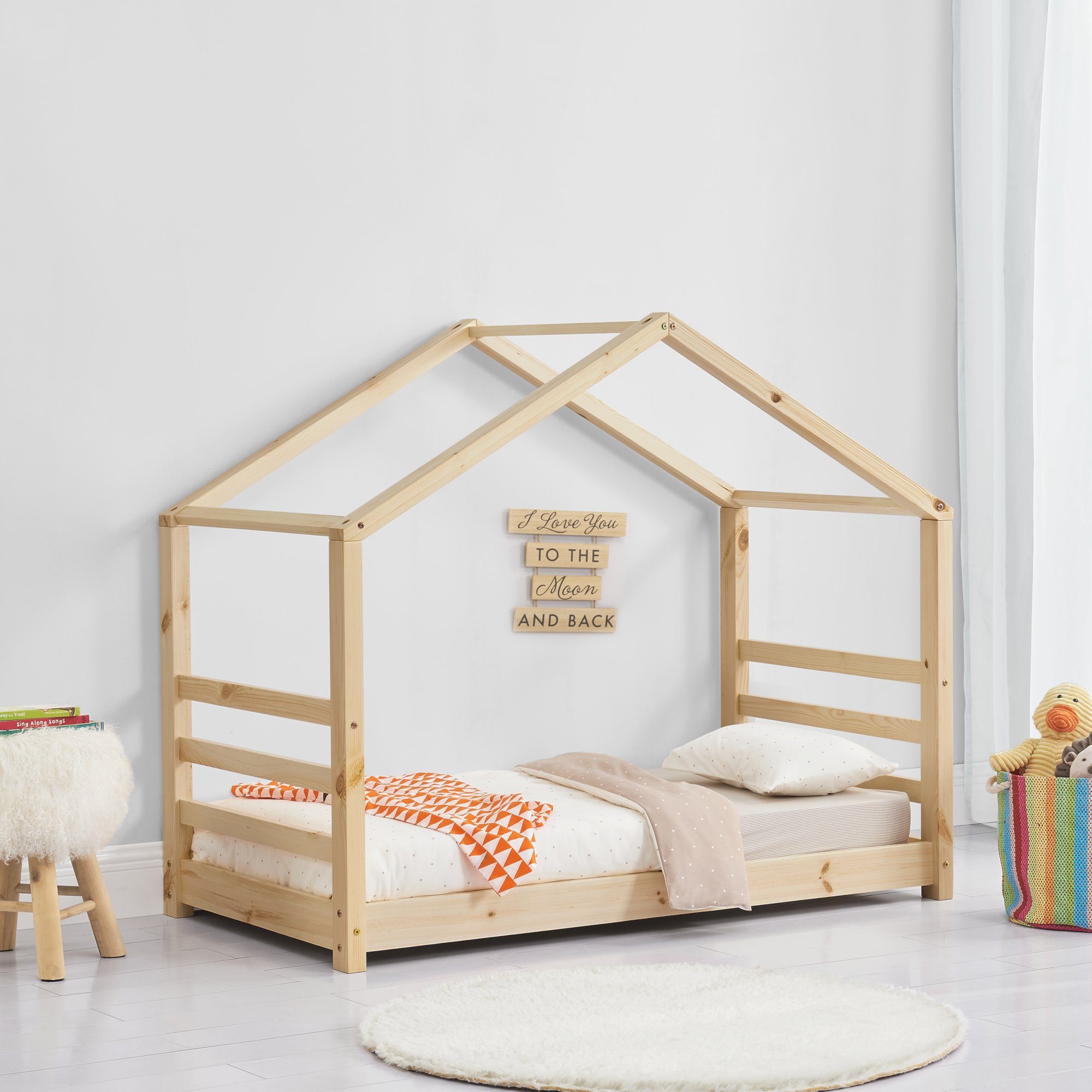 en.casa Kinderbett, »Vardø« Hausbett aus Kiefernholz günstig online kaufen