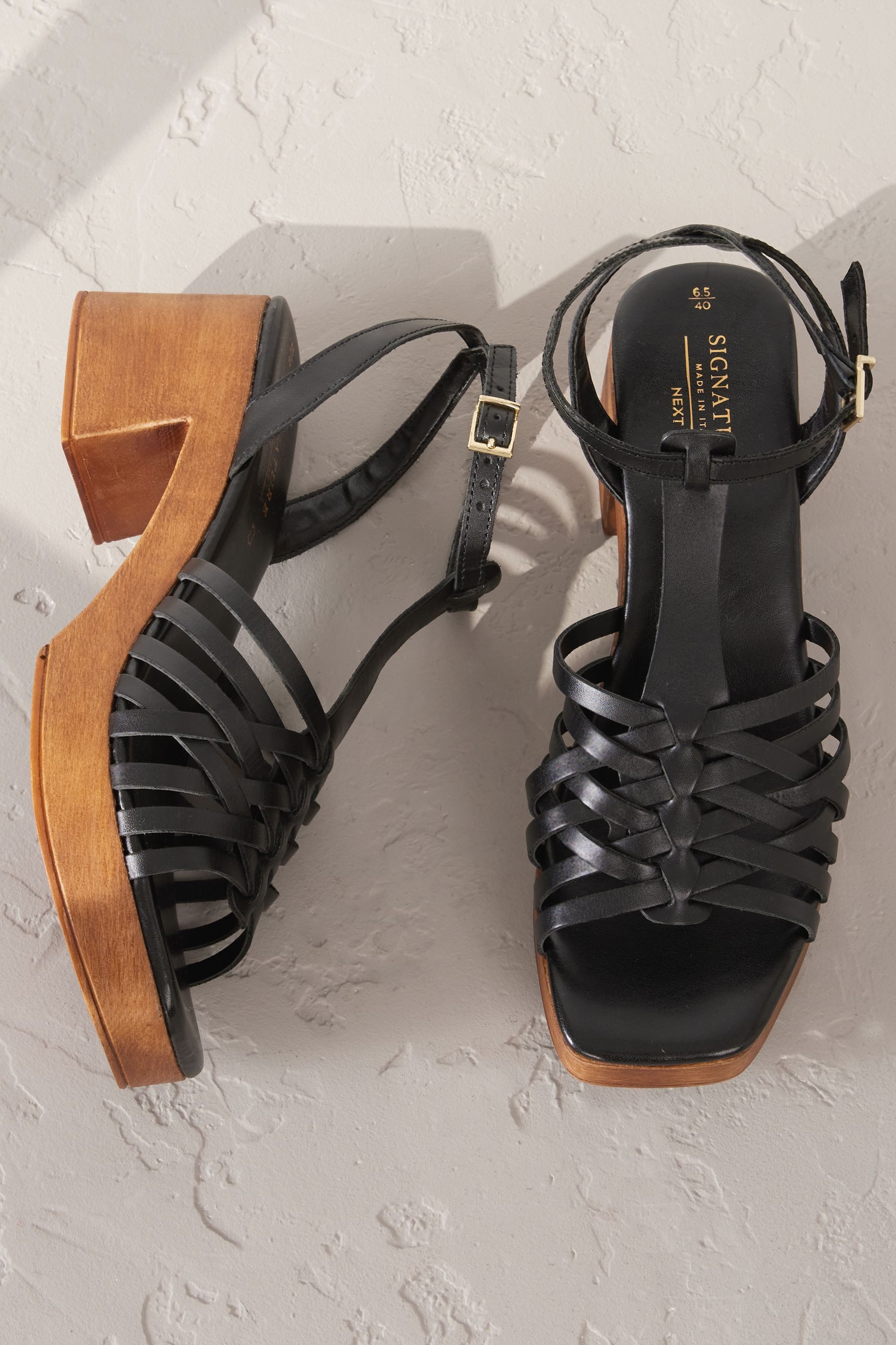 Next Signature Clog-Ledersandalen mit Blockabsatz Clog günstig online kaufen