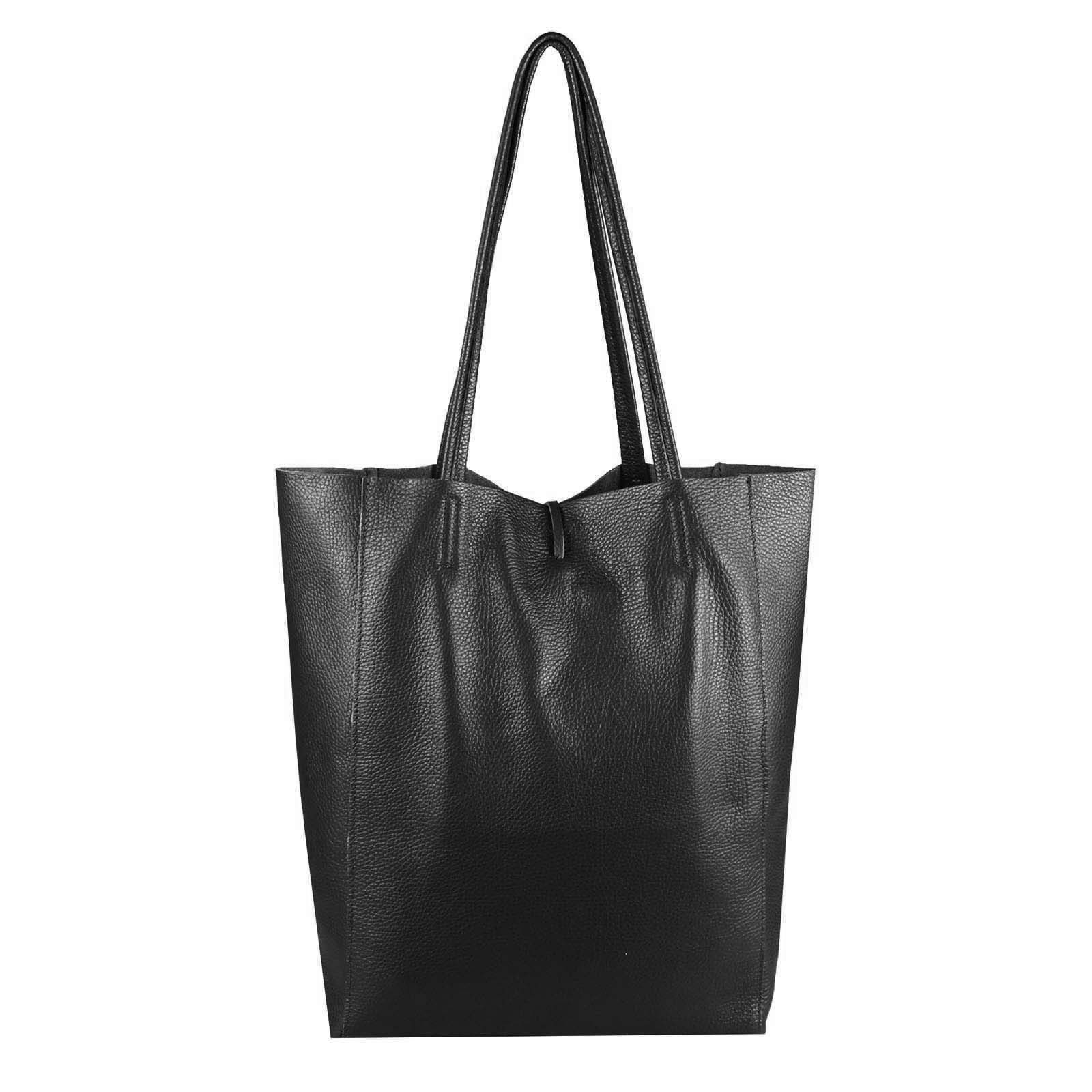 ITALYSHOP24 Schultertasche Made in Italy Damen Premium Leder SHOPPER Tasche günstig online kaufen