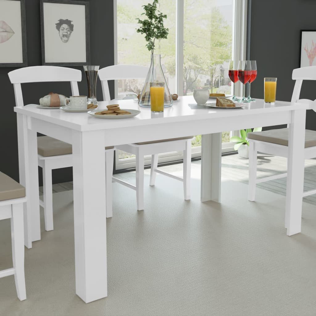 furnicato Esstisch 140 x 80 x 75 cm Weiß (1-St), Feuchtigkeitsbeständiger Küchentisch mit glatter Oberfläche
