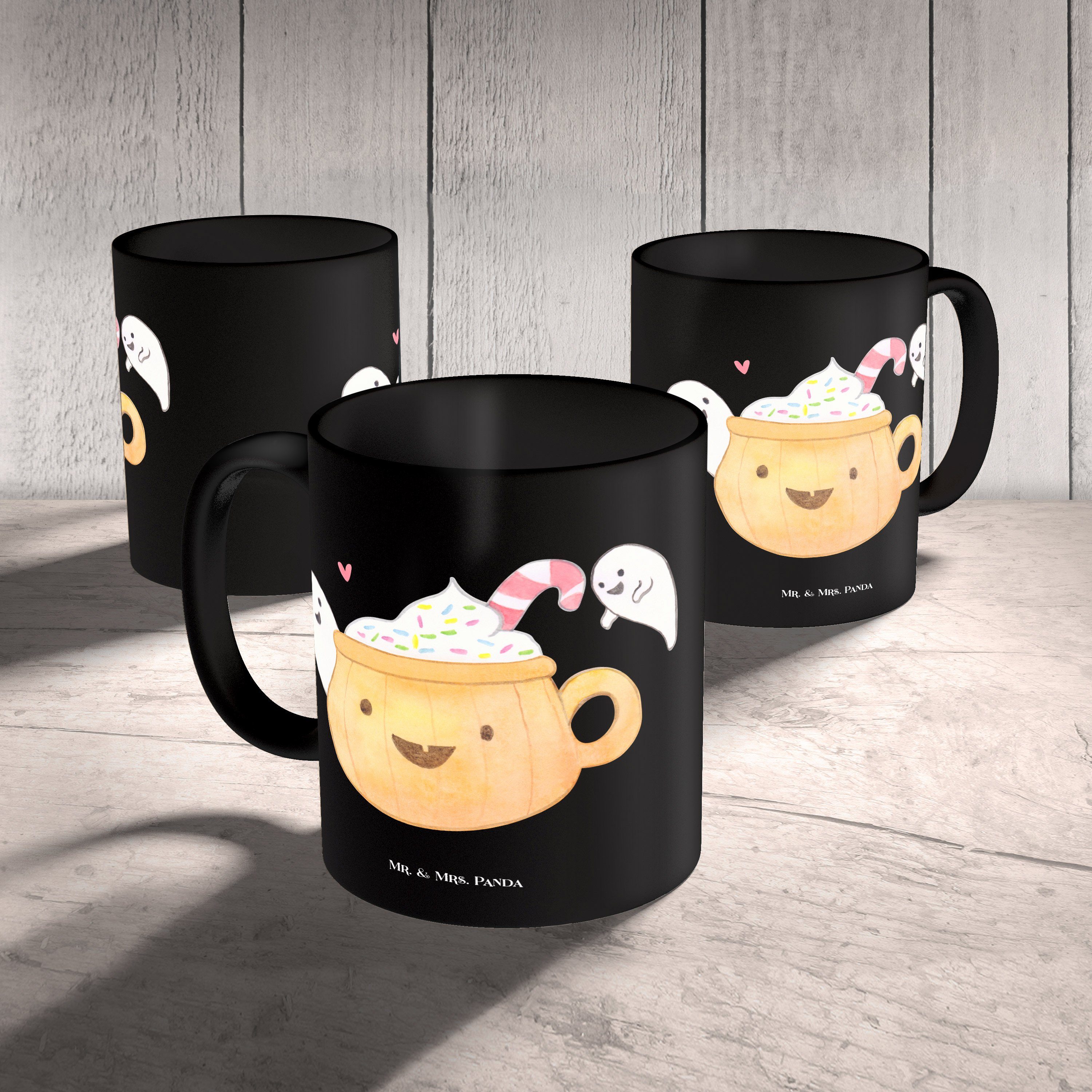 Tasse - & Gespenst Keramik Trick - Treat, Geschenk, Kaffee Tasse Panda Mrs. or Motive, Schwarz Mr.