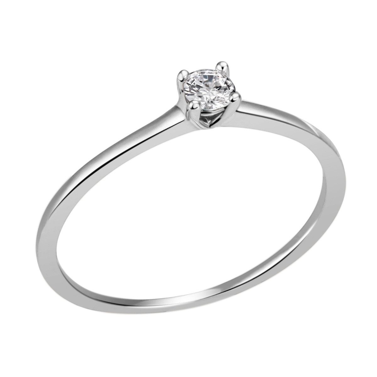 Reflexion Diamonds Solitärring Verlobungsring, 585er Gelb- oder Weißgold, 4er Stotzen, 0,10ct SI, Solitärring, 4er Stotzenfassung, 0,10ct W/SI
