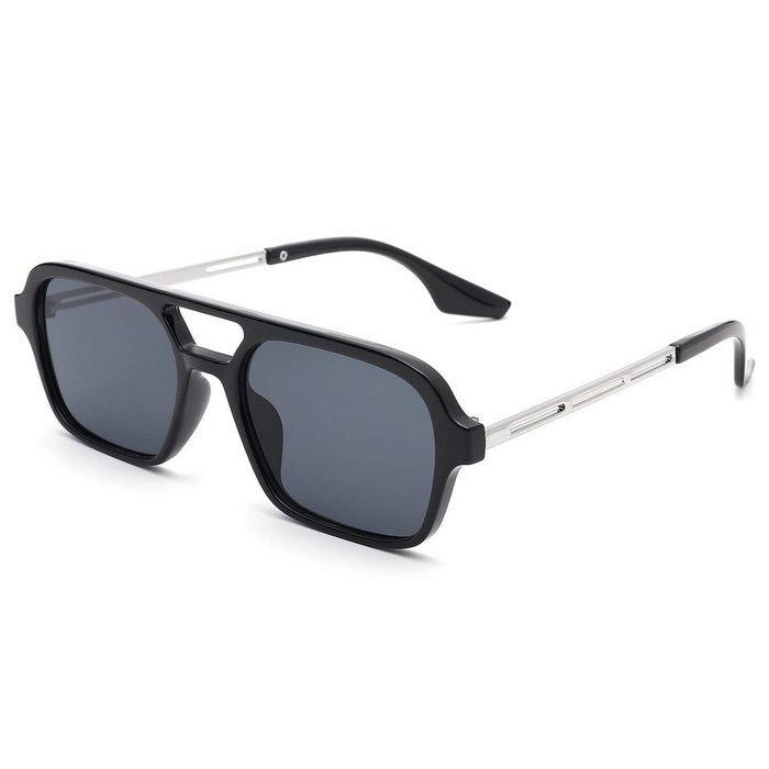 BEARSU Sonnenbrille Flache Pilotsonnenbrille für Frauen Männer Rechteckige Gläser Schutzschirme