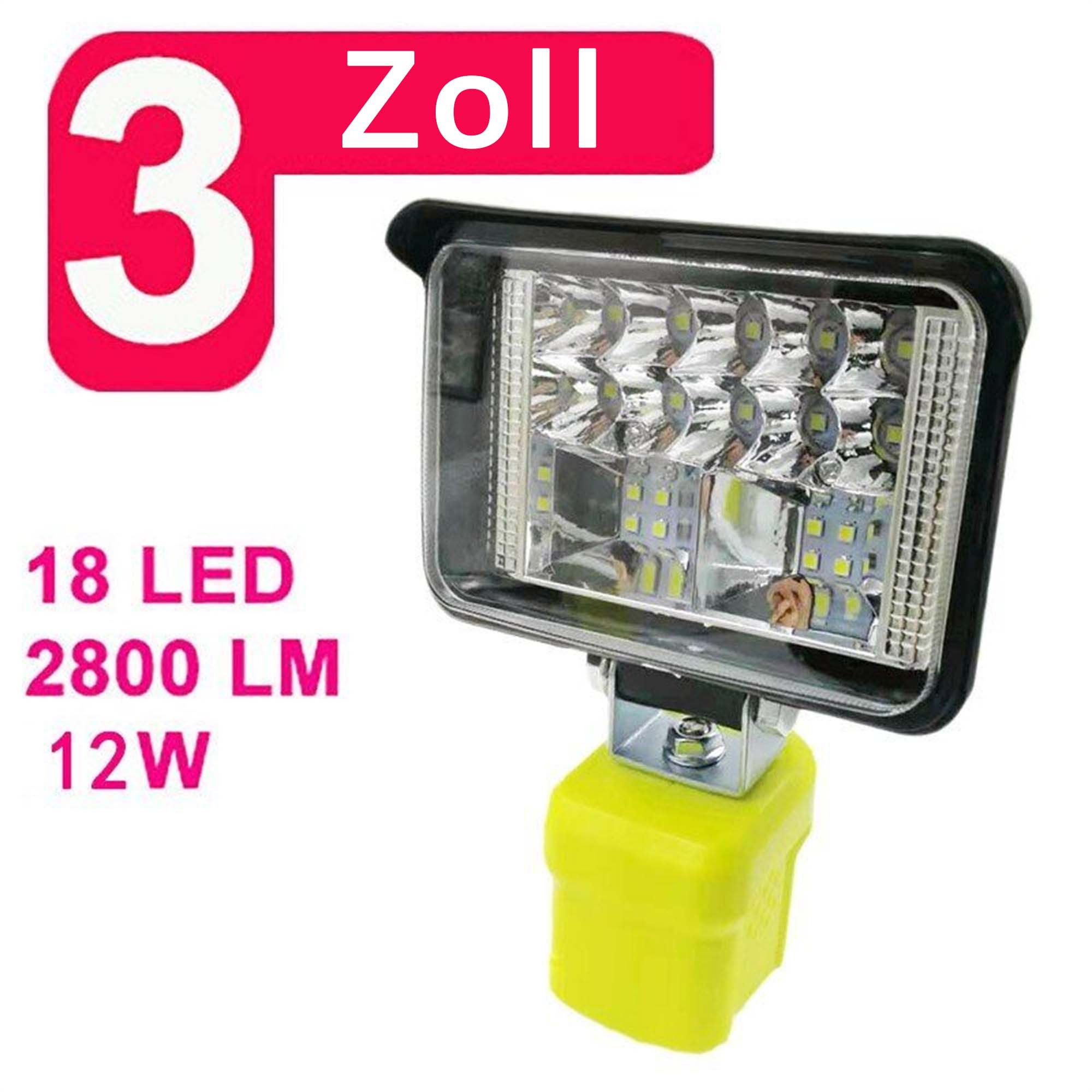 yozhiqu LED Arbeitsleuchte LED-Arbeitsleuchte für den Außenbereich, Autoscheinwerfer, geeignet für Ryobi NiMH NiCd 12V Lithium-Akku 18V