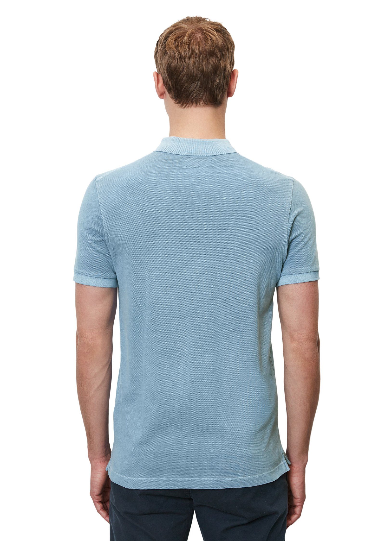 Marc Cotton-Stretch aus O'Polo Organic blau Poloshirt