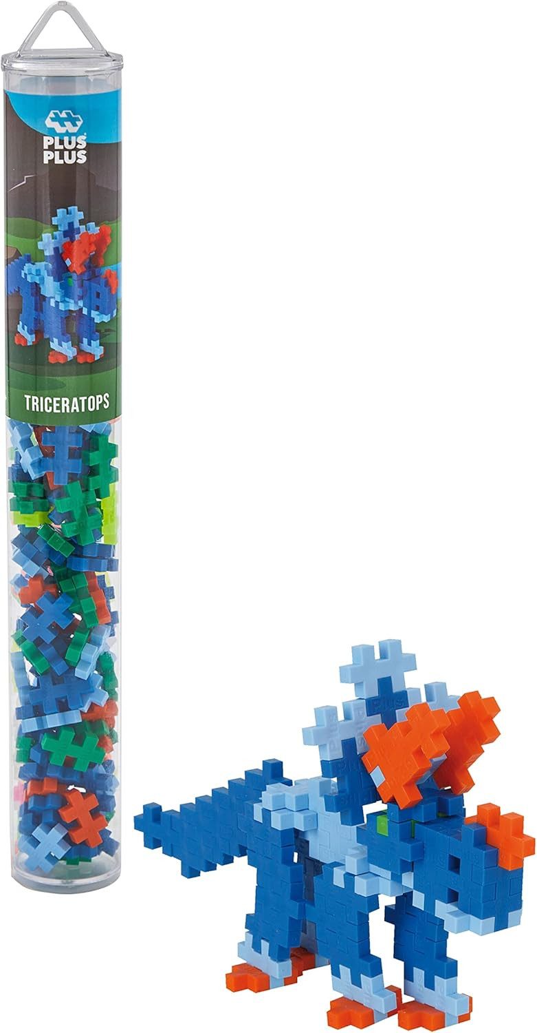 PLUS-PLUS Geniales Konstruktionsspielzeug, Kreativ-Bausteine Tube, Triceratops Spielbausteine, (100 St)