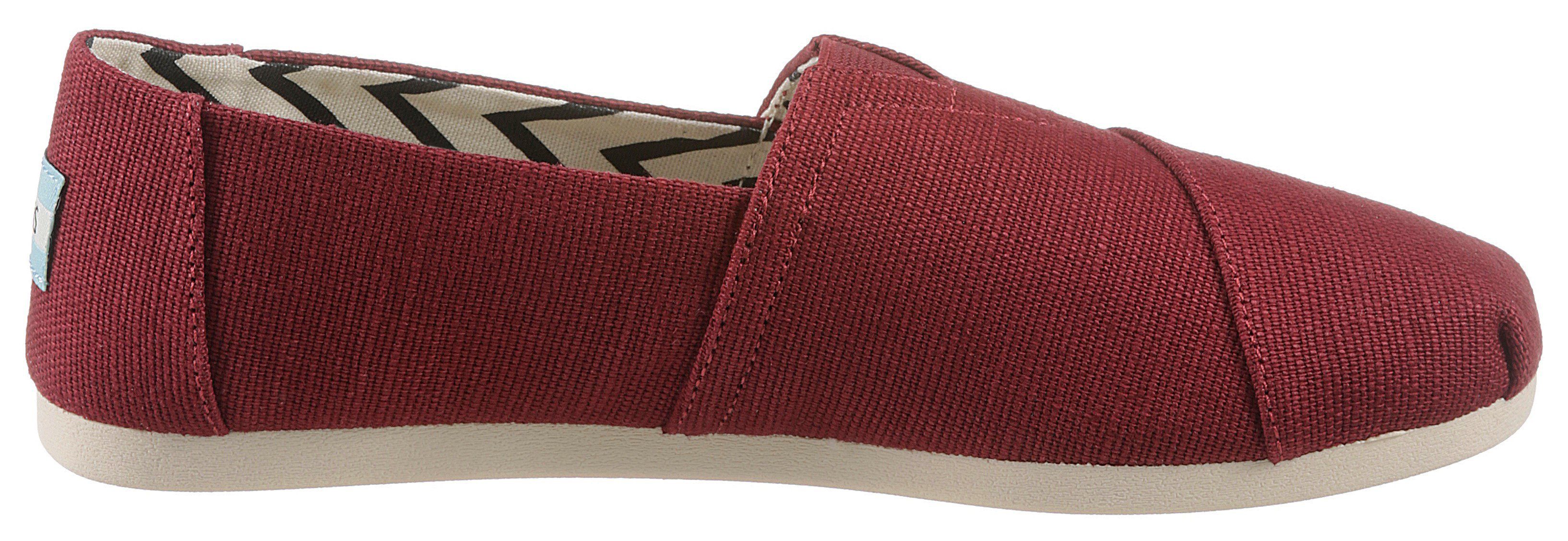 gepolsterter dunkelrot Espadrille ALPARGATA mit TOMS Innensohle