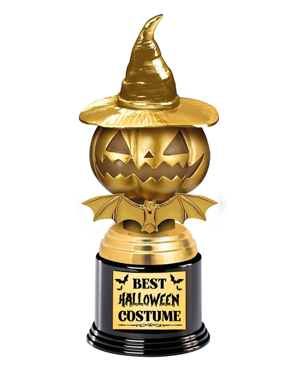 Dekoobjekt Best Halloween Costume Trophäe Pokal Kürbis 22cm