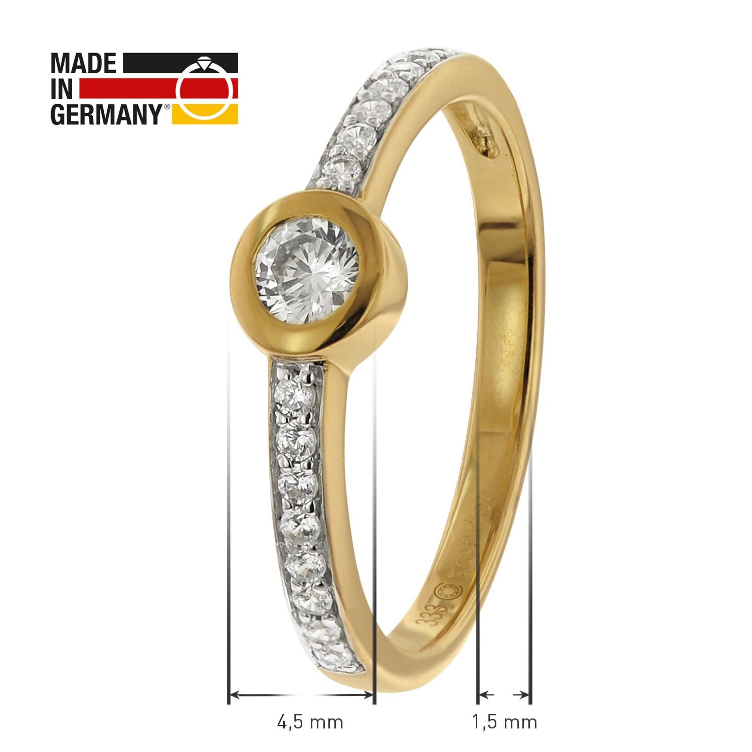 333 Goldring Zirkonia Gold mit trendor