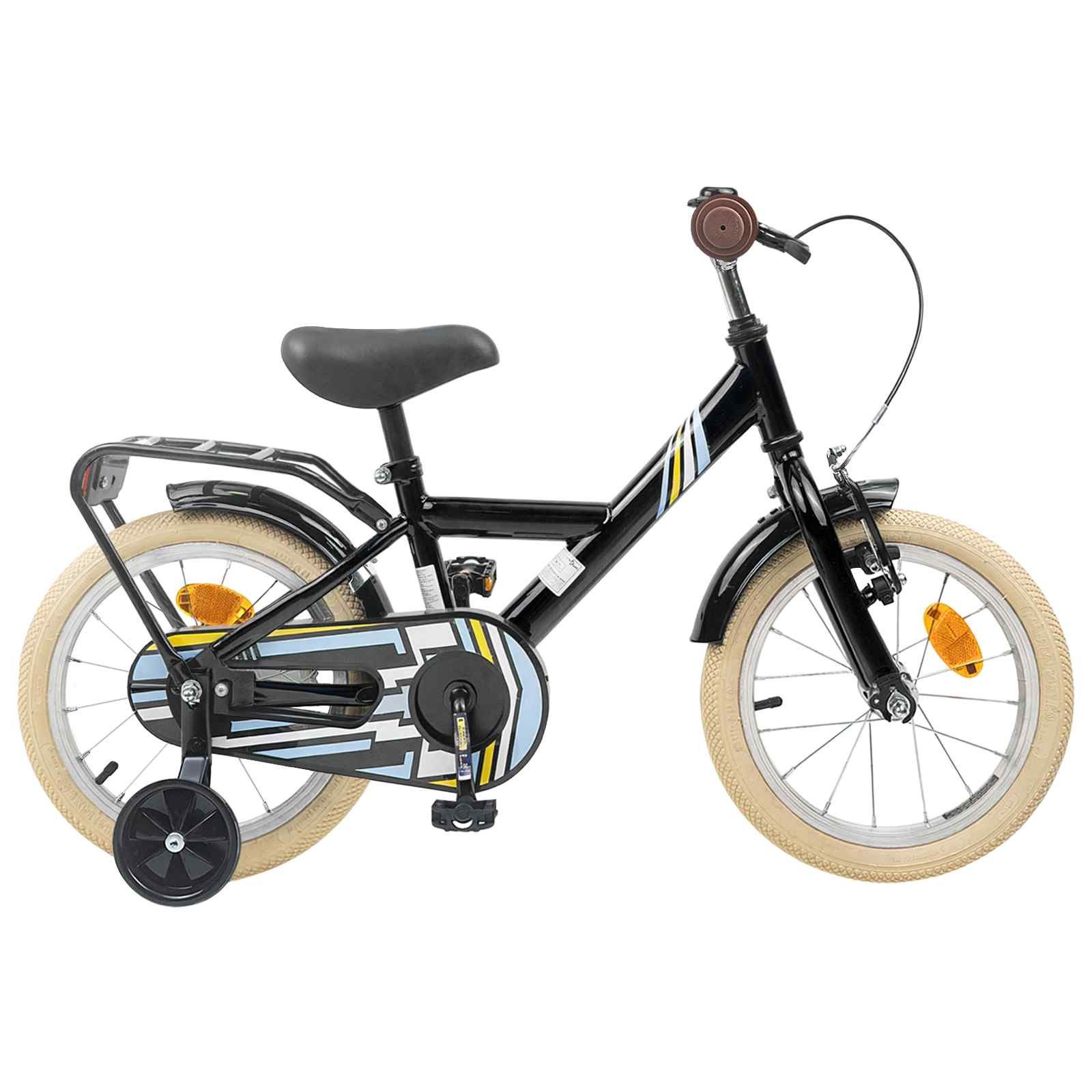 vidaXL Kinderfahrrad 112,5 x 51 x 75 cm Kinderfahrrad 16 Zoll für 4-6 Jahre alt Schwarz Stü