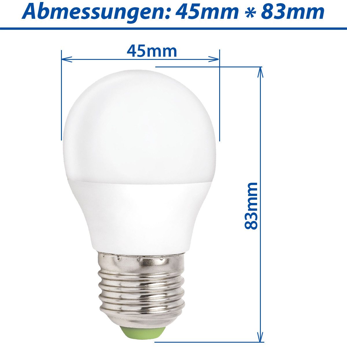 Spectrum LED-Leuchtmittel LED E27 G45 Tropfen 6W =41W Kugel 500lm Lampe Birne Neutral 4000K DIMM, E27, Neutralweiß, Dimmbar