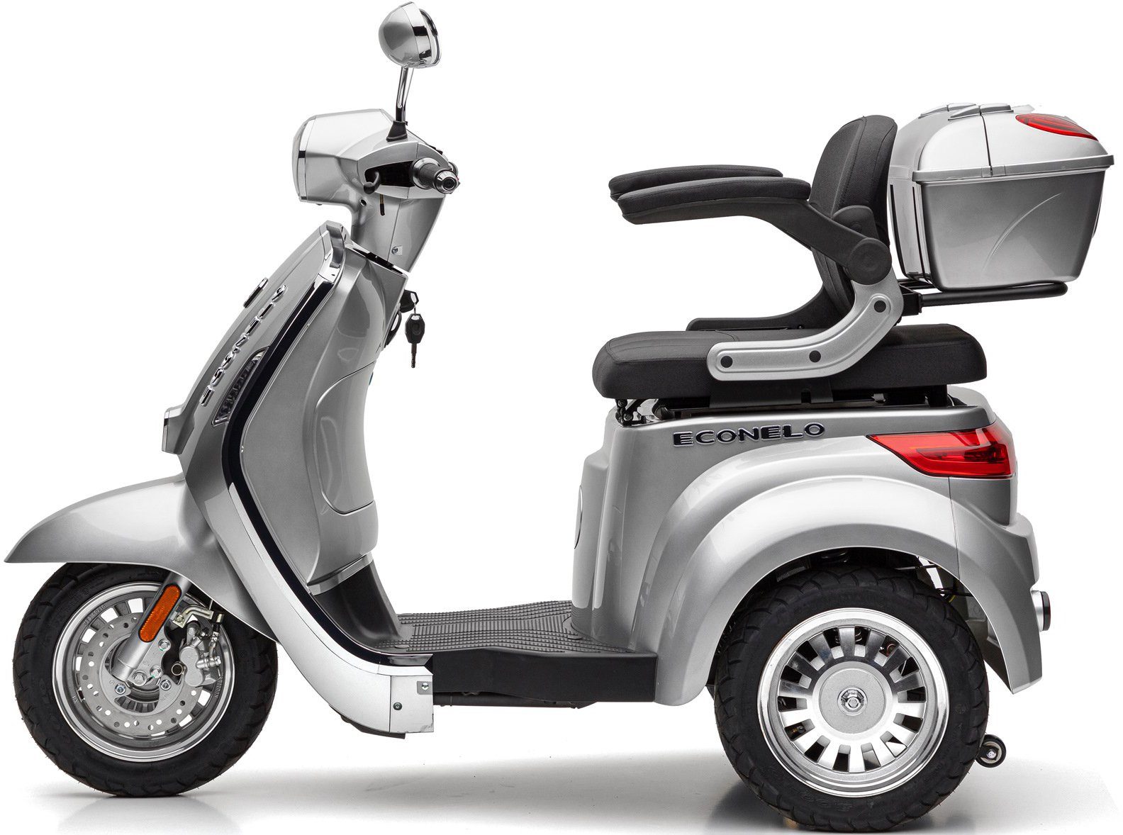 silberfarben E-Motorroller LUX, ECONELO km/h 25