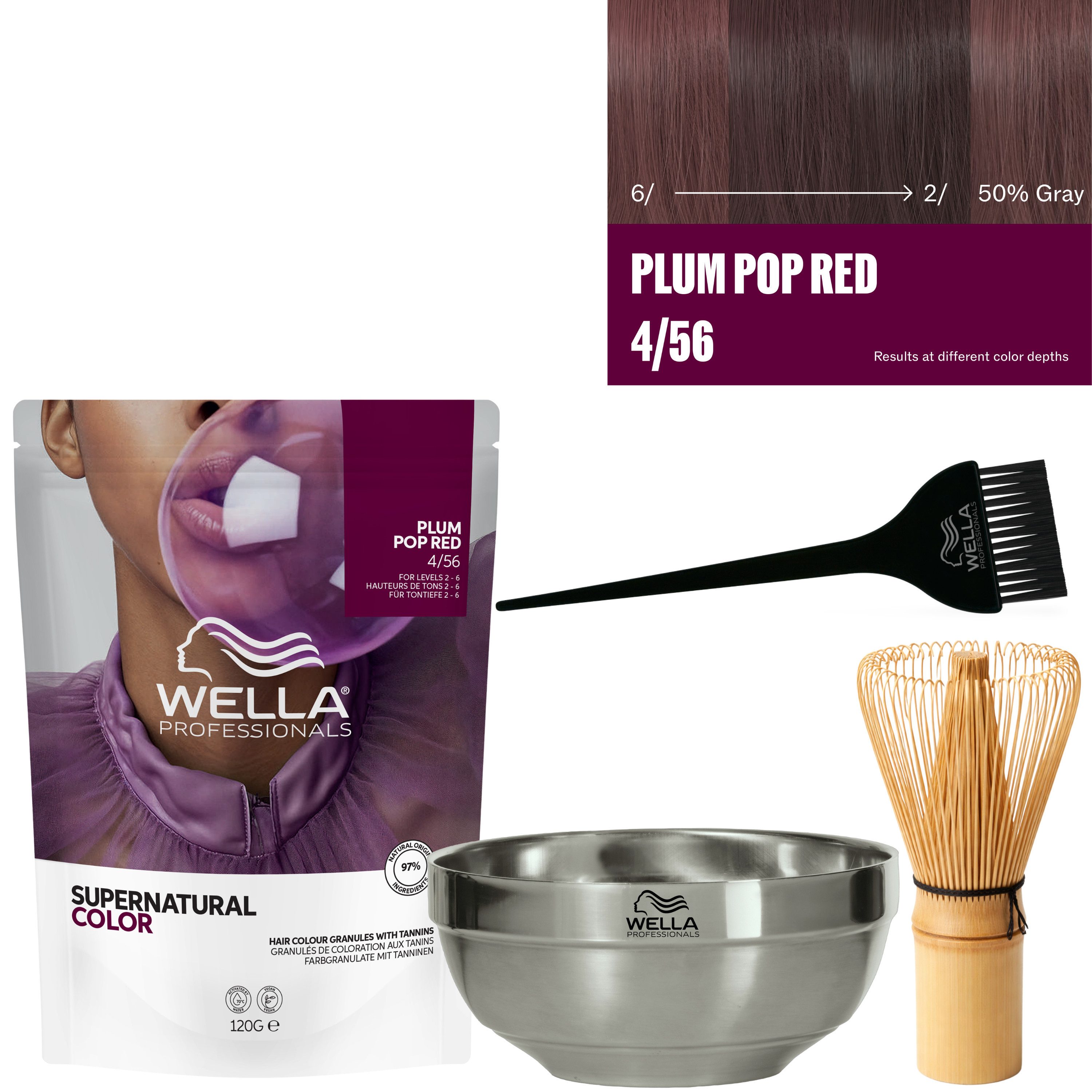 Wella Professionals Haarfarbe Supernatural Color Komplett-Set, 4-tlg., Haarfarbe aus bis zu 100% natürlichen Inhalttstoffen