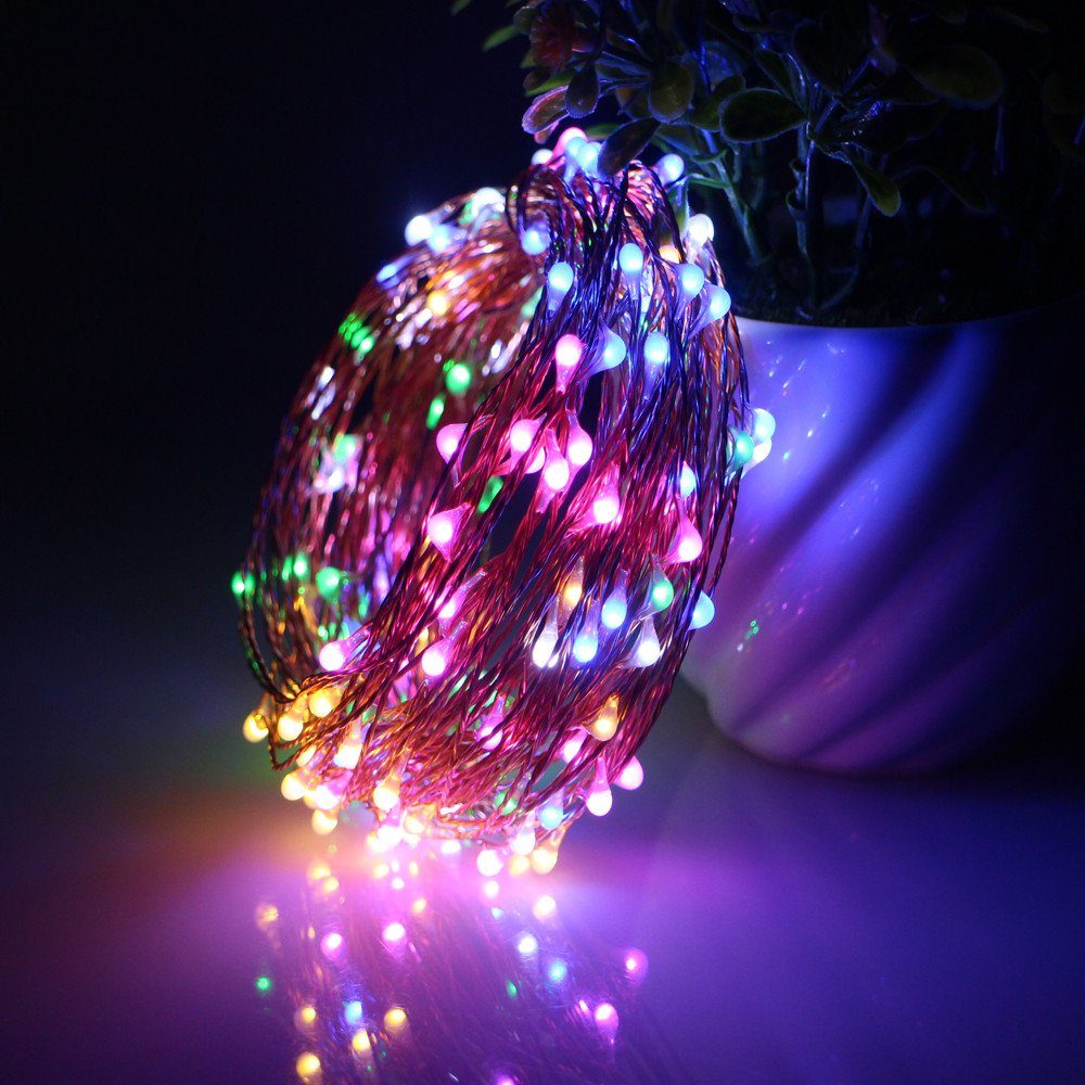 Wasserdicht Laybasic LED-Lichterkette,LED Kupferdraht,Innen/Außen,IP44 Mehrfarbig LED-Lichterkette Dekolicht,Weihnachtsdeko,