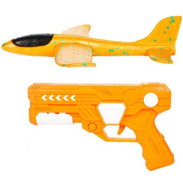 Toi-Toys Spielzeug-Flugzeug Flugzeug mit Pistole, Schaumstoff-Flugzeug zum Schießen
